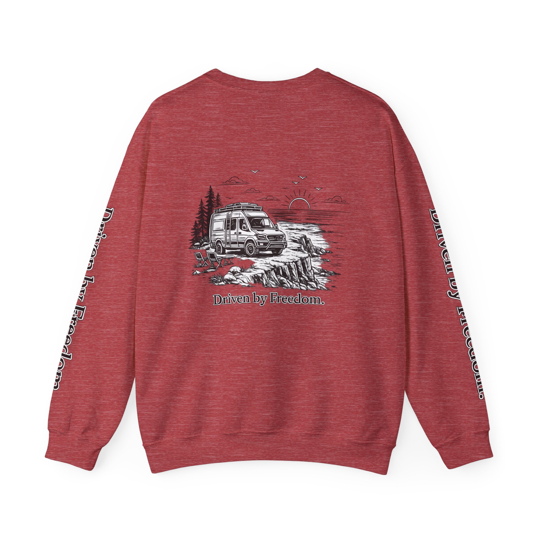 5761252062167419327_2048.jpeg Unisex Heavy Blend™ Crewneck Sweatshirt — "Driven By Freedom" Design Minimal-Line