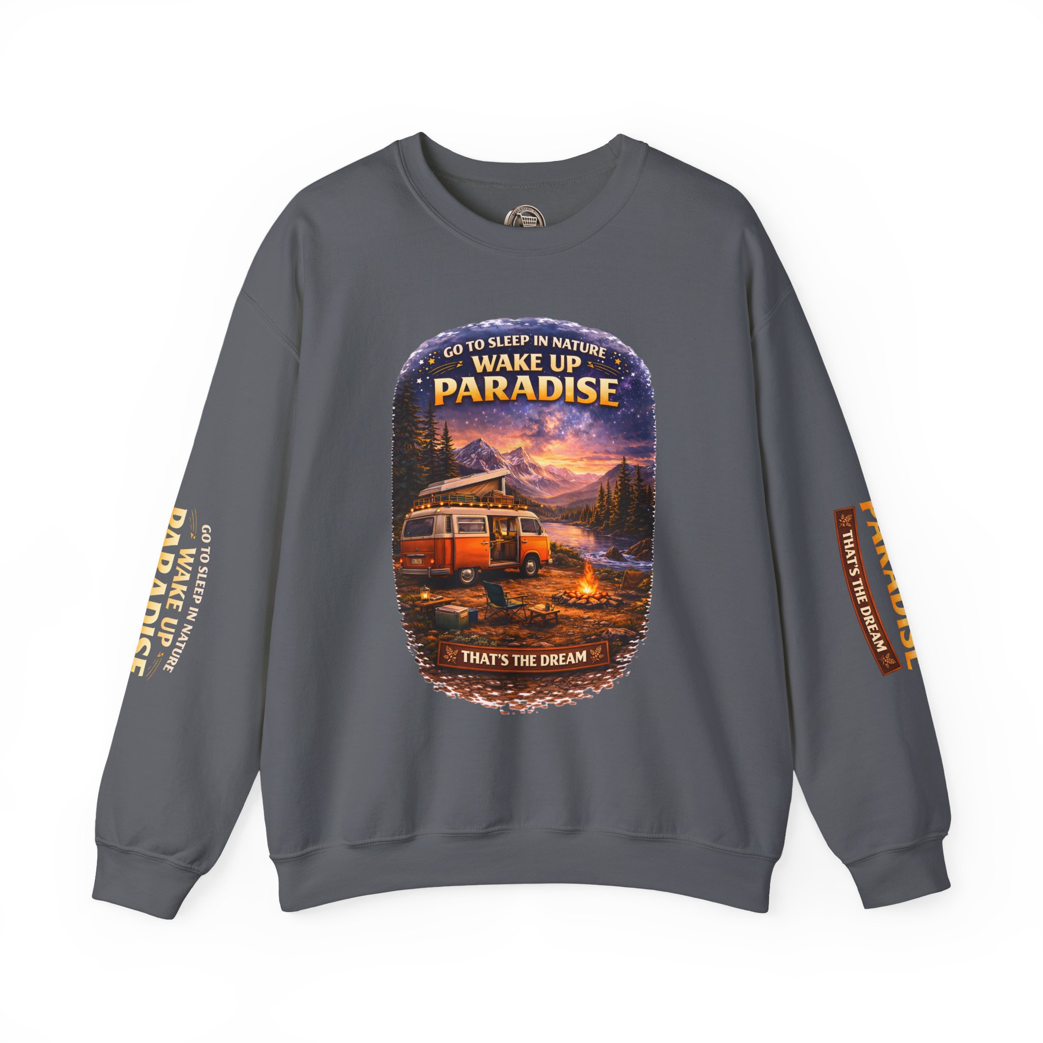 Unisex Heavy Blend™ Crewneck Sweatshirt — "Go To Sleep Nature " Design Scenic-Line