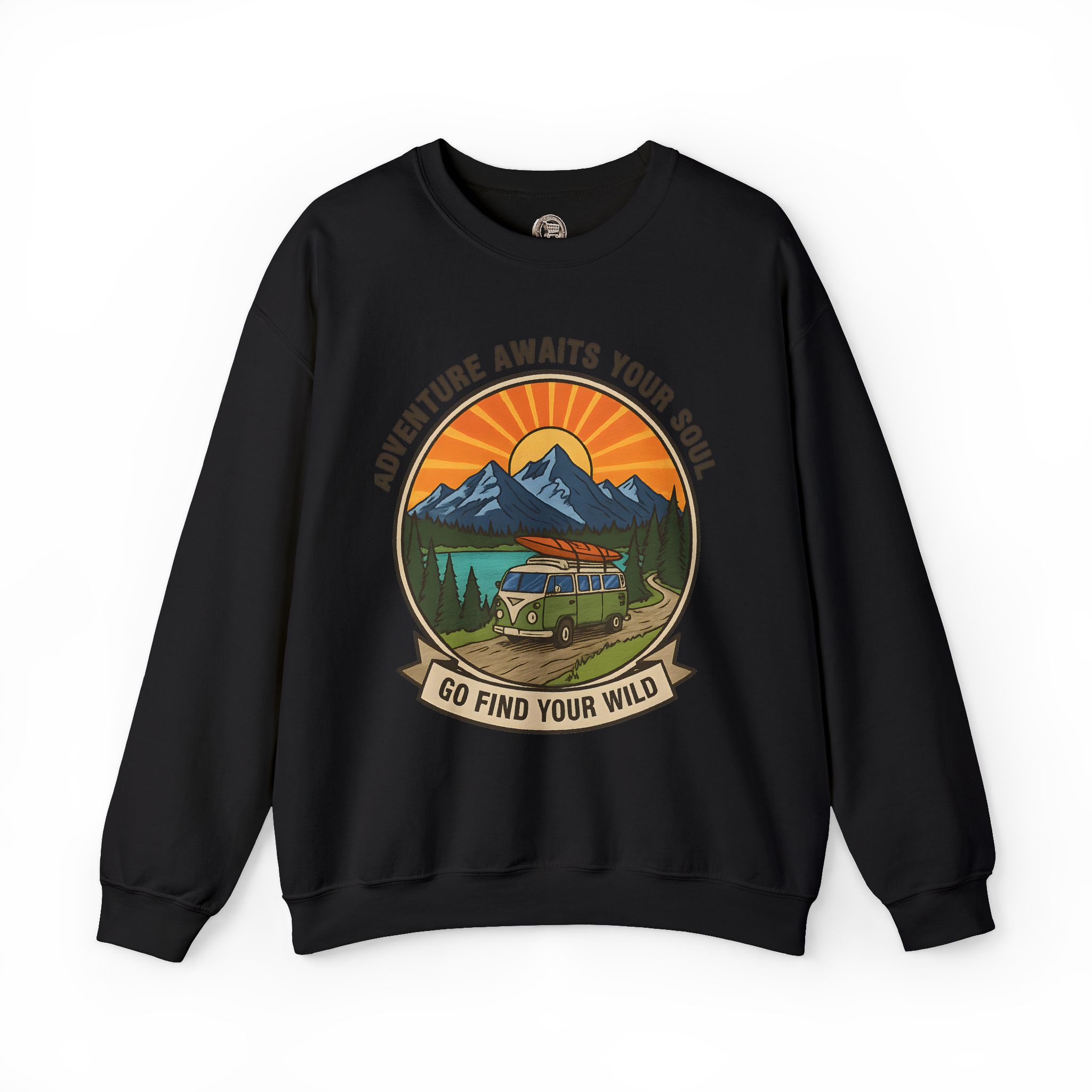Crewneck Sweatshirt — "Go Find Your Wild" Camper Graphic