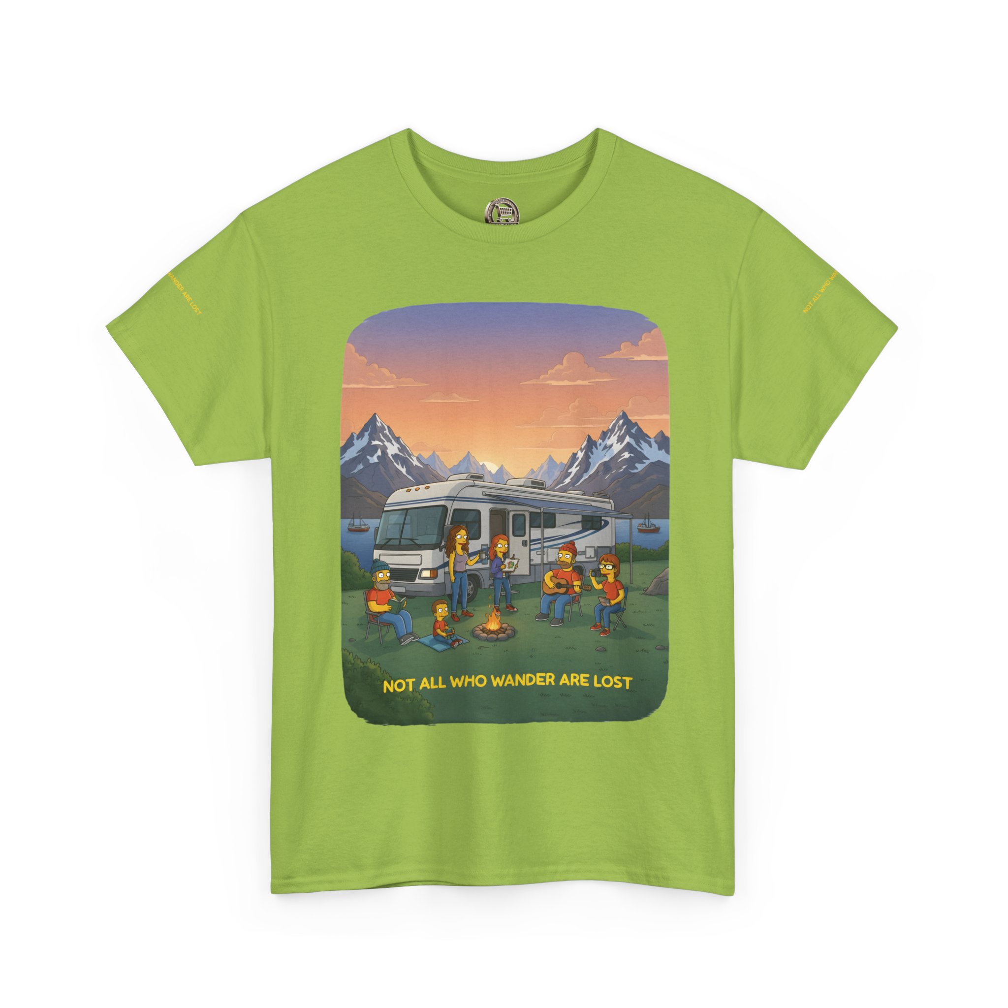 Unisex Heavy Cotton Tee — "Not All Who Wander Are Lost" Design Sitcom-Line