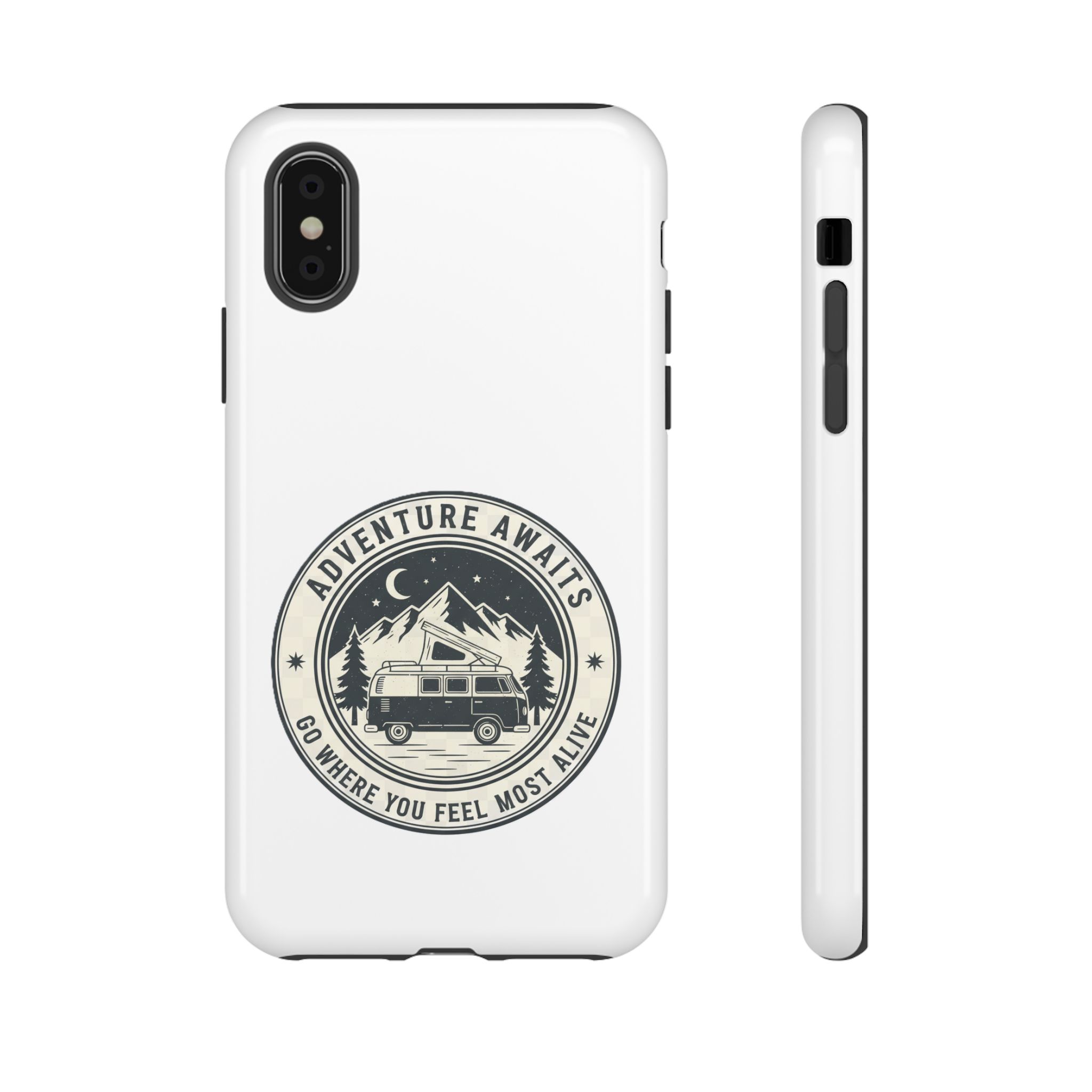 Phone Case — "Adventure Awaits-Go Where You Feel Most Alive" Camper Van Design