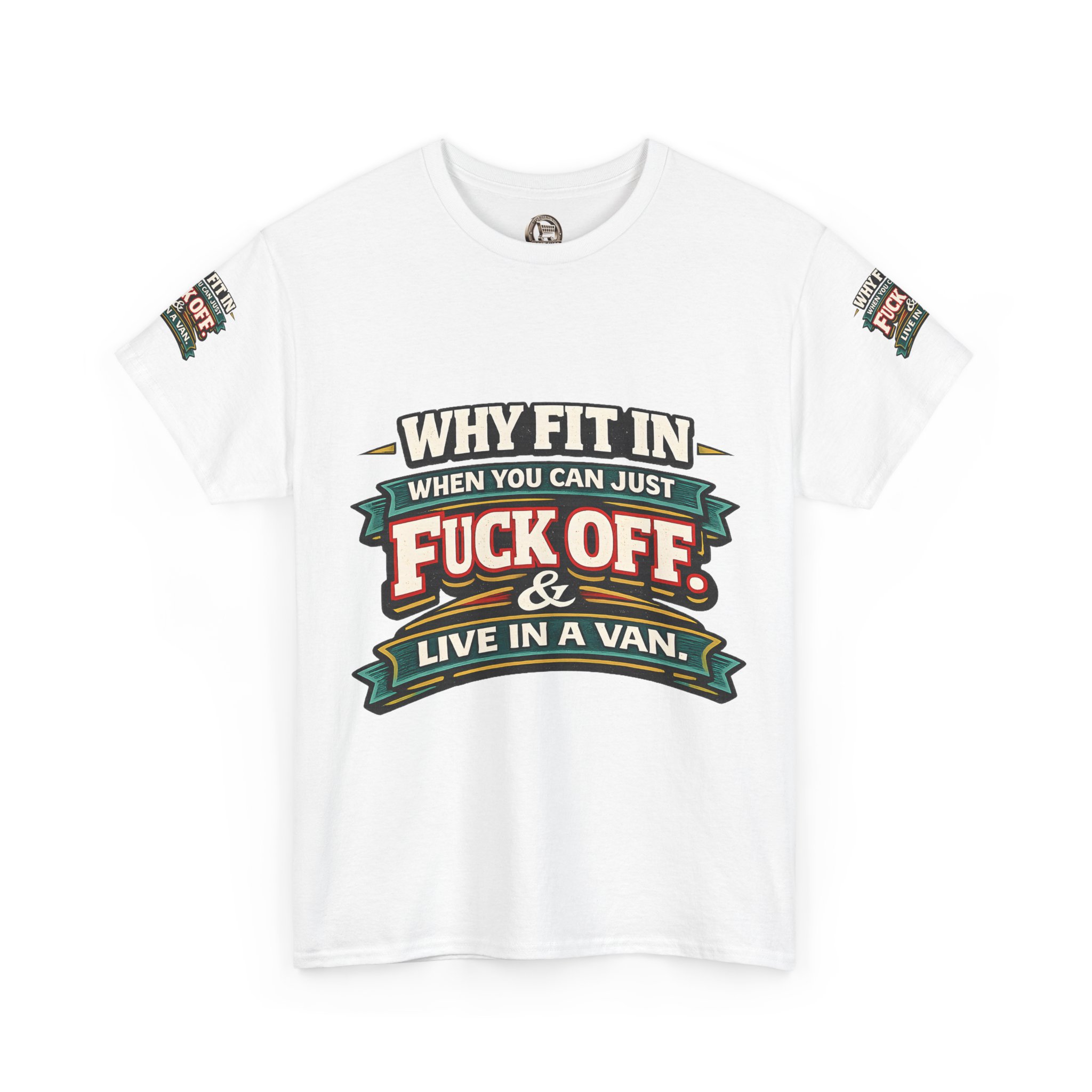 Unisex Heavy Cotton Tee — "Why Fit In" Design F**K-Line