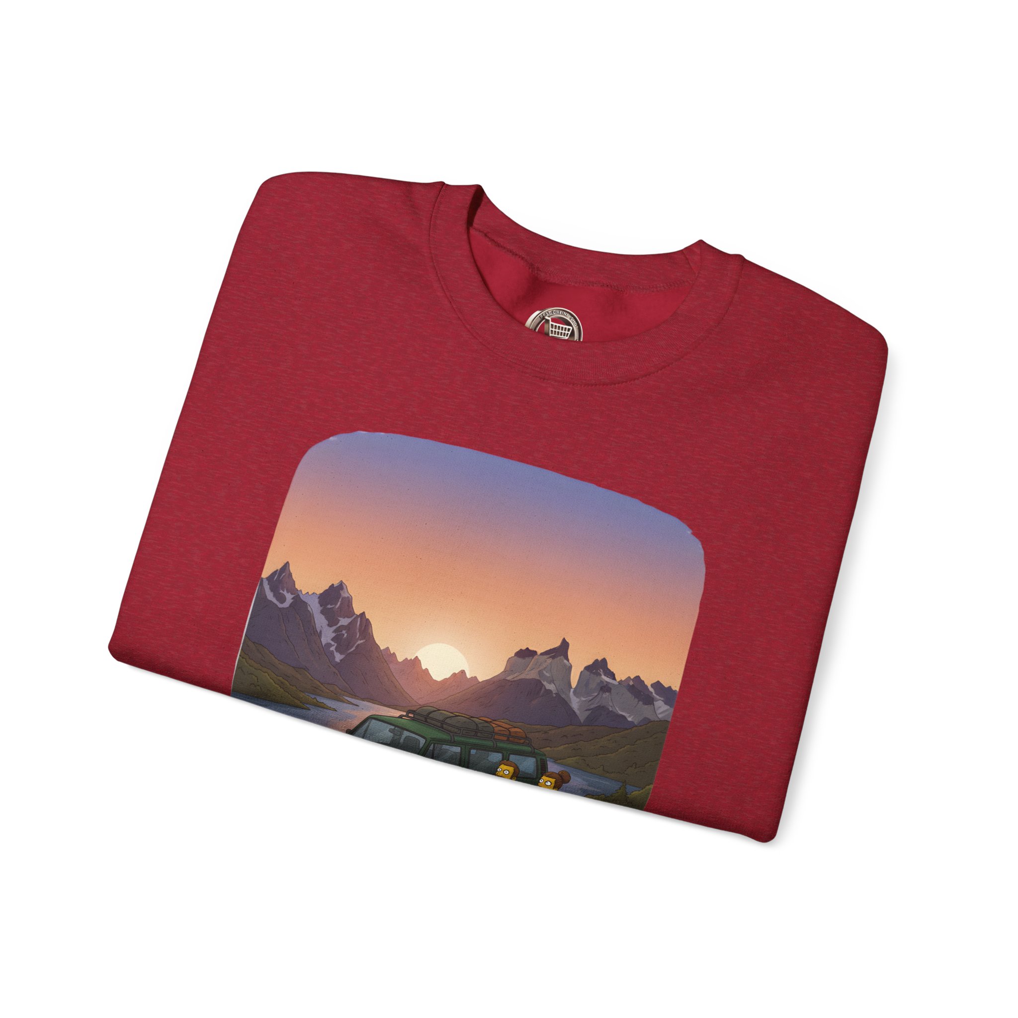 Unisex Heavy Blend™ Crewneck Sweatshirt — "Adventure Awaits-Go Find It" Design Sitcom-Line