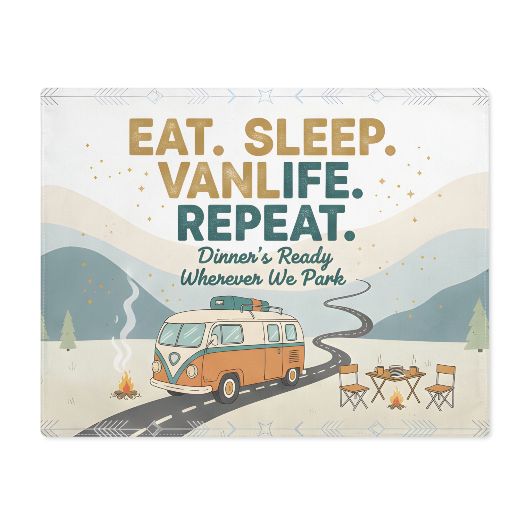 5783423535829877075_2048-1.jpeg Vanlife Placemat — "Eat. Sleep. Vanlife. Repeat." Campervan Dining Mat