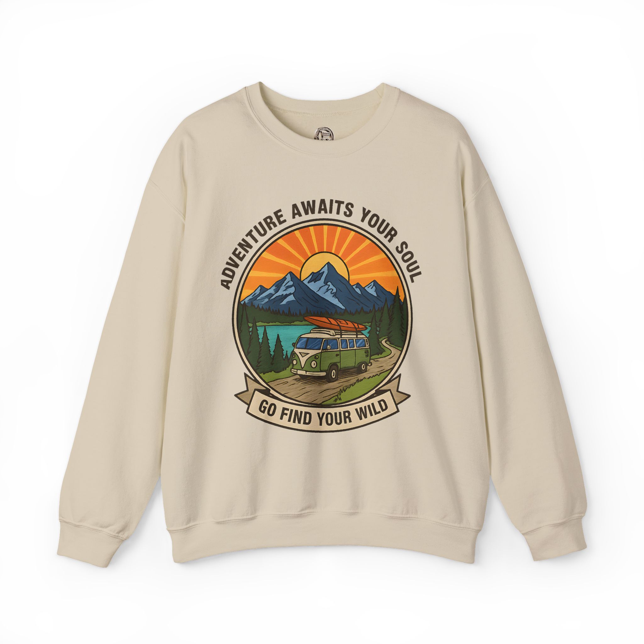 5795208672431340419_2048.jpeg Crewneck Sweatshirt — "Go Find Your Wild" Camper Graphic