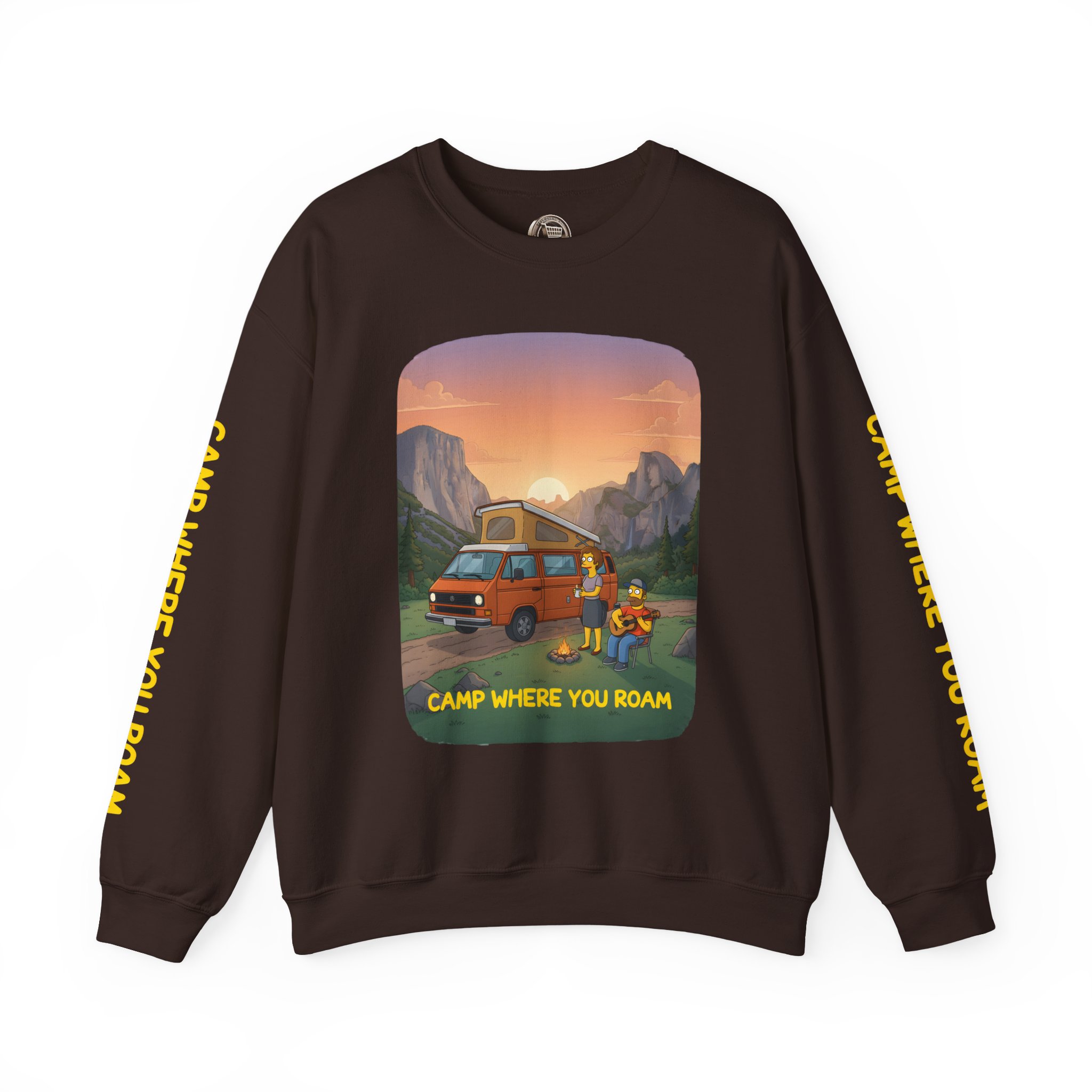 Unisex Heavy Blend™ Crewneck Sweatshirt — "Camp Where You Roam" Design Sitcom-Line