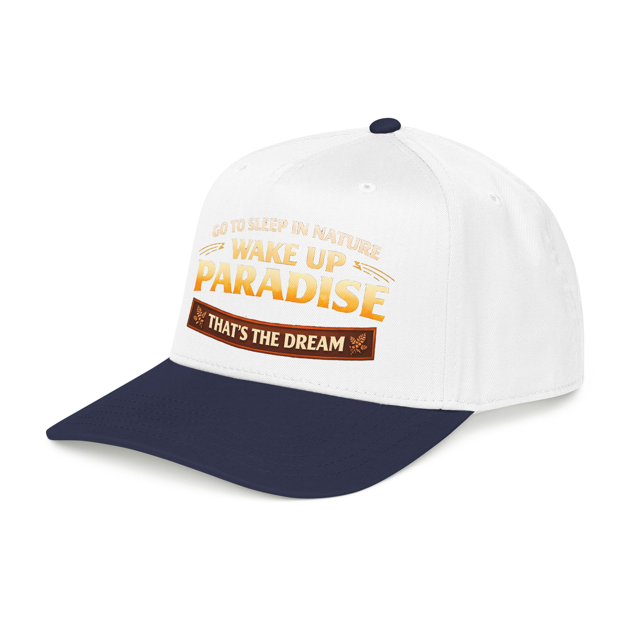 Baseball Cap - "Go sleep Nature-Wake Up Paradise" Design Scenic-Line