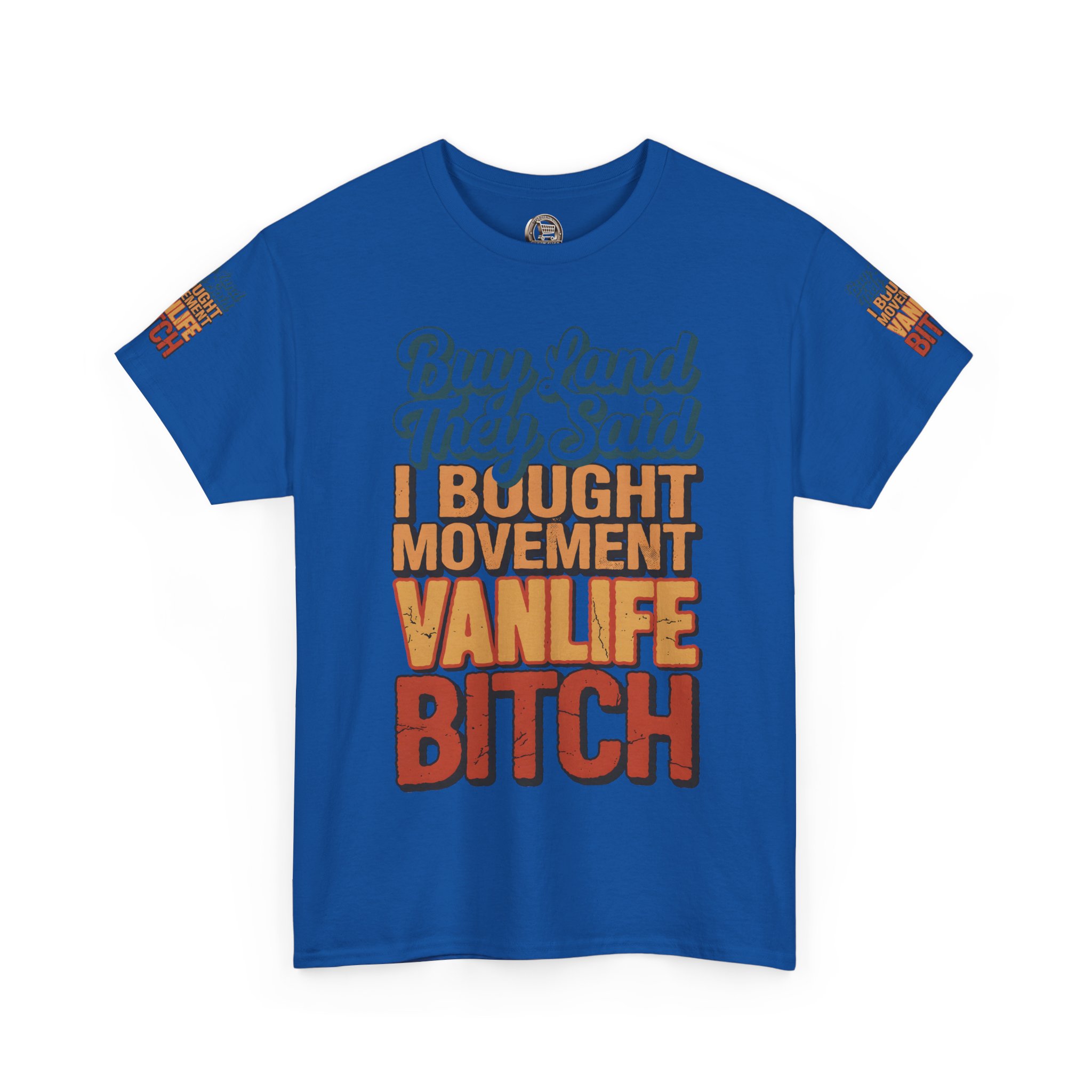 Unisex Heavy Cotton Tee — "Buy Land They Said" Design F**K-Line