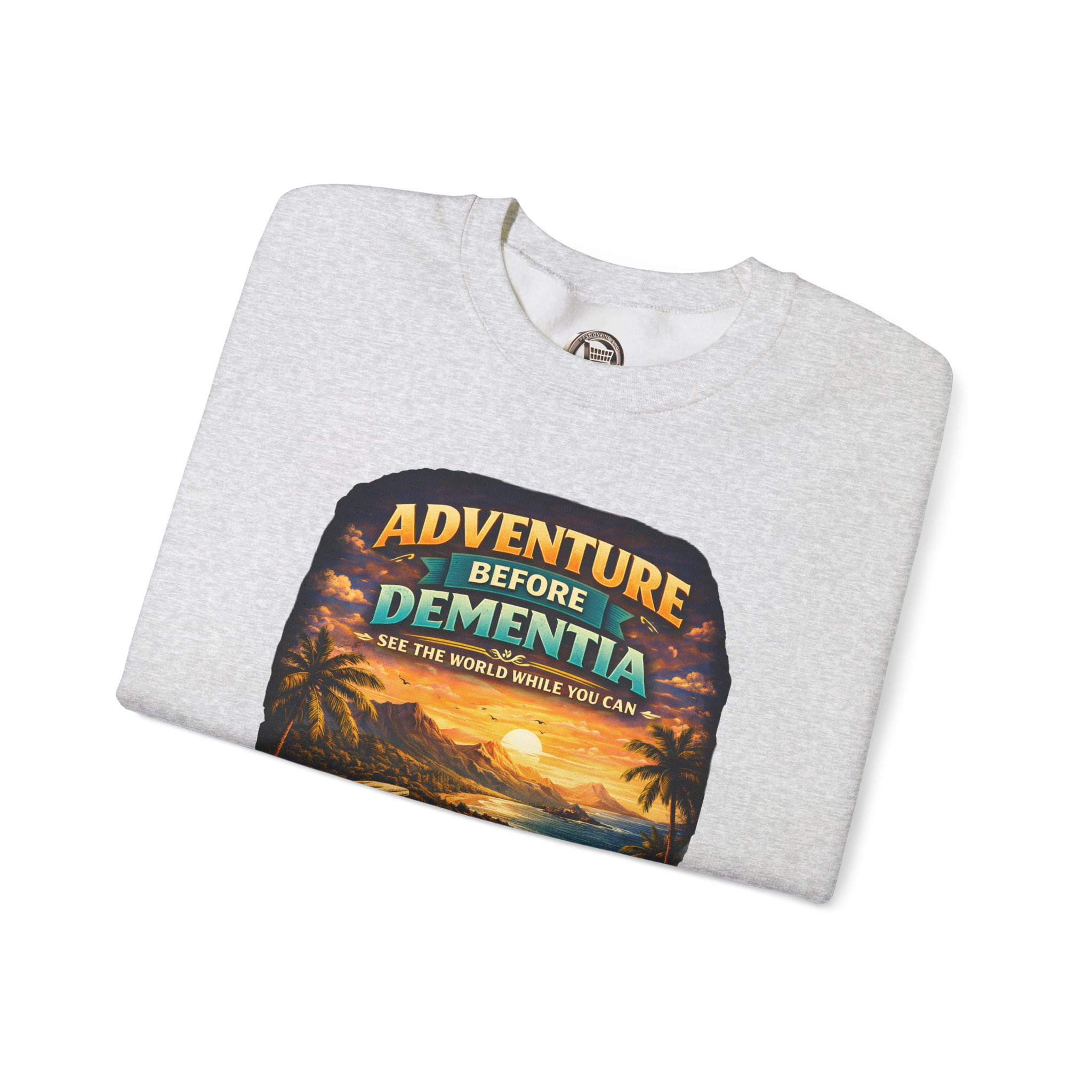 Unisex Heavy Blend™ Crewneck Sweatshirt — "Adventure Before Dementia" Design Scenic-Line