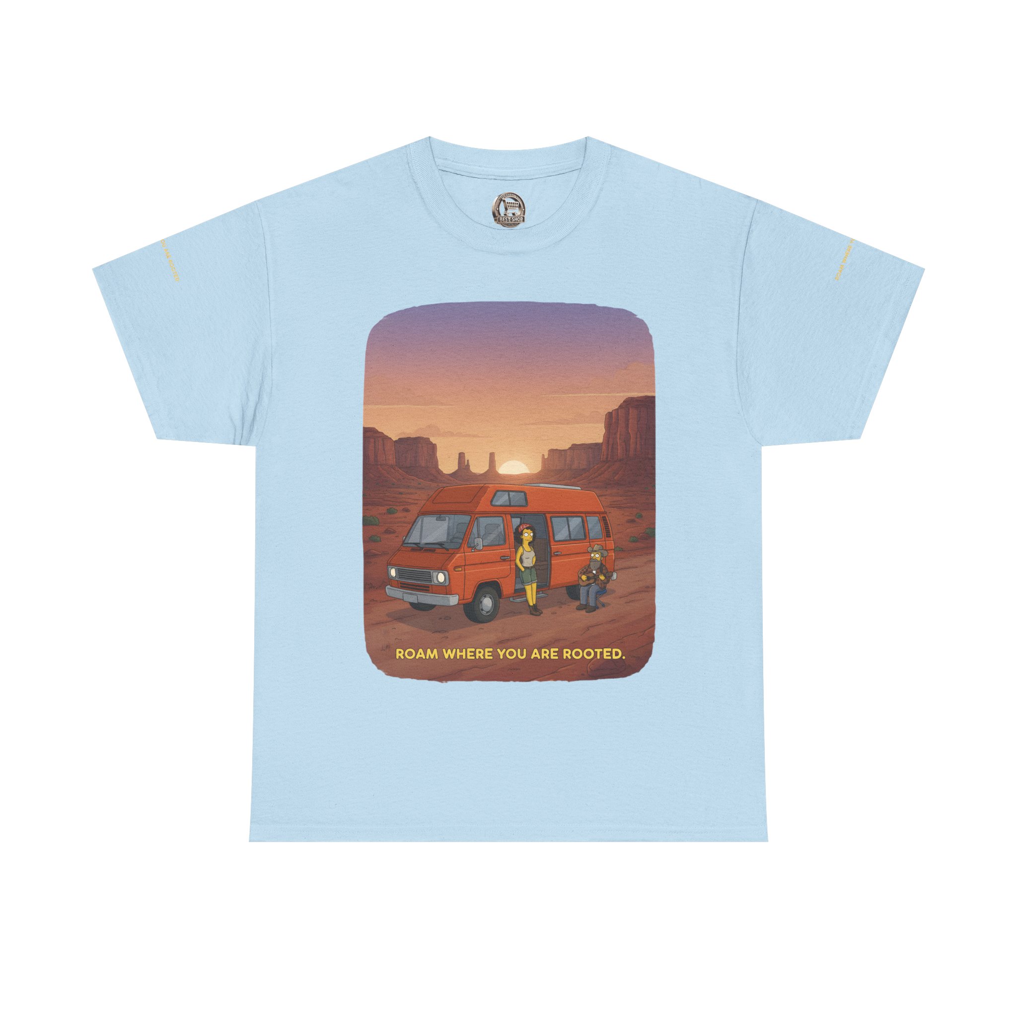 Unisex Heavy Cotton Tee — "Roam Where You Are Rooted" Design Sitcom-Line