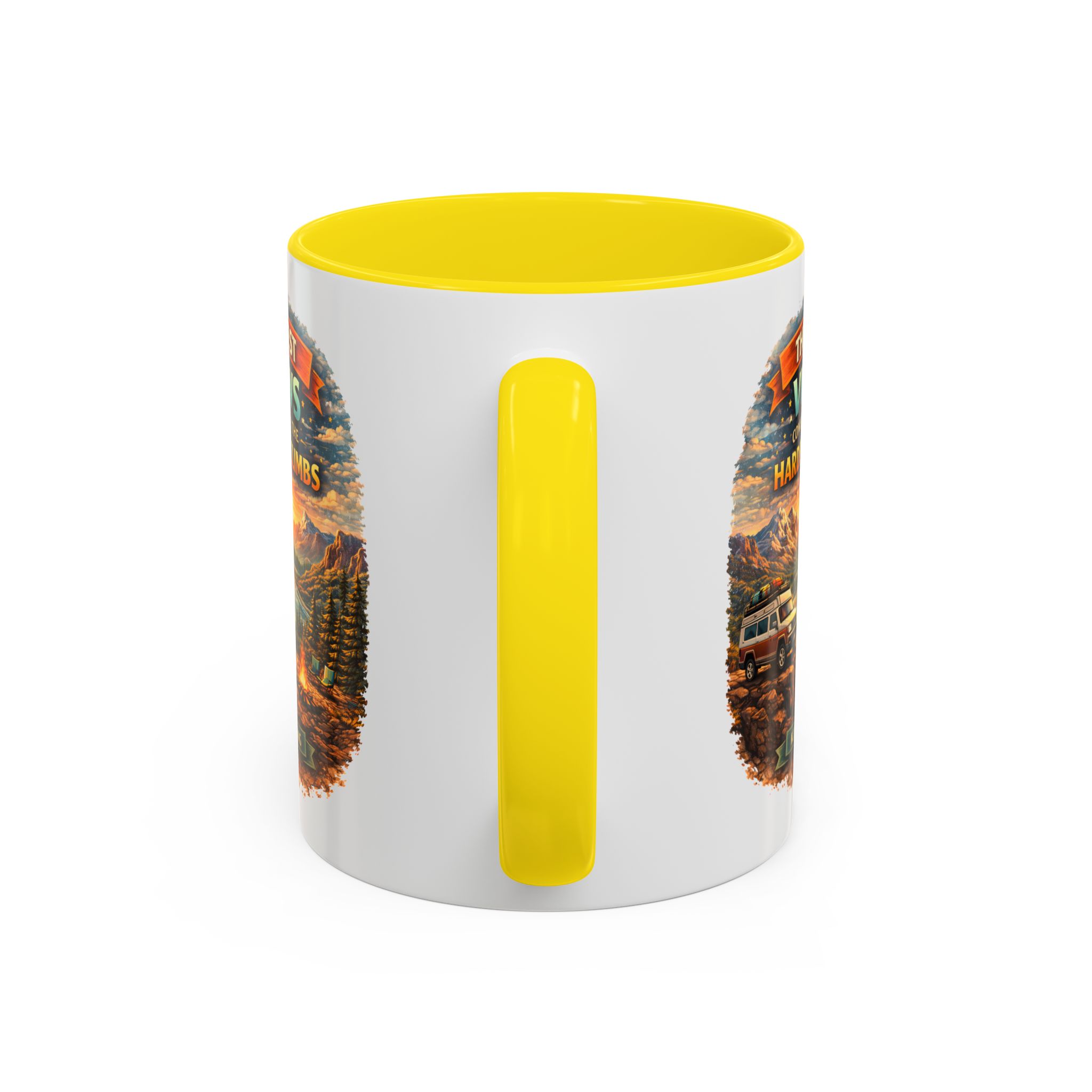 Accent Coffee Mug (11, 15oz) — "The Best Views" Design Scenic-Line