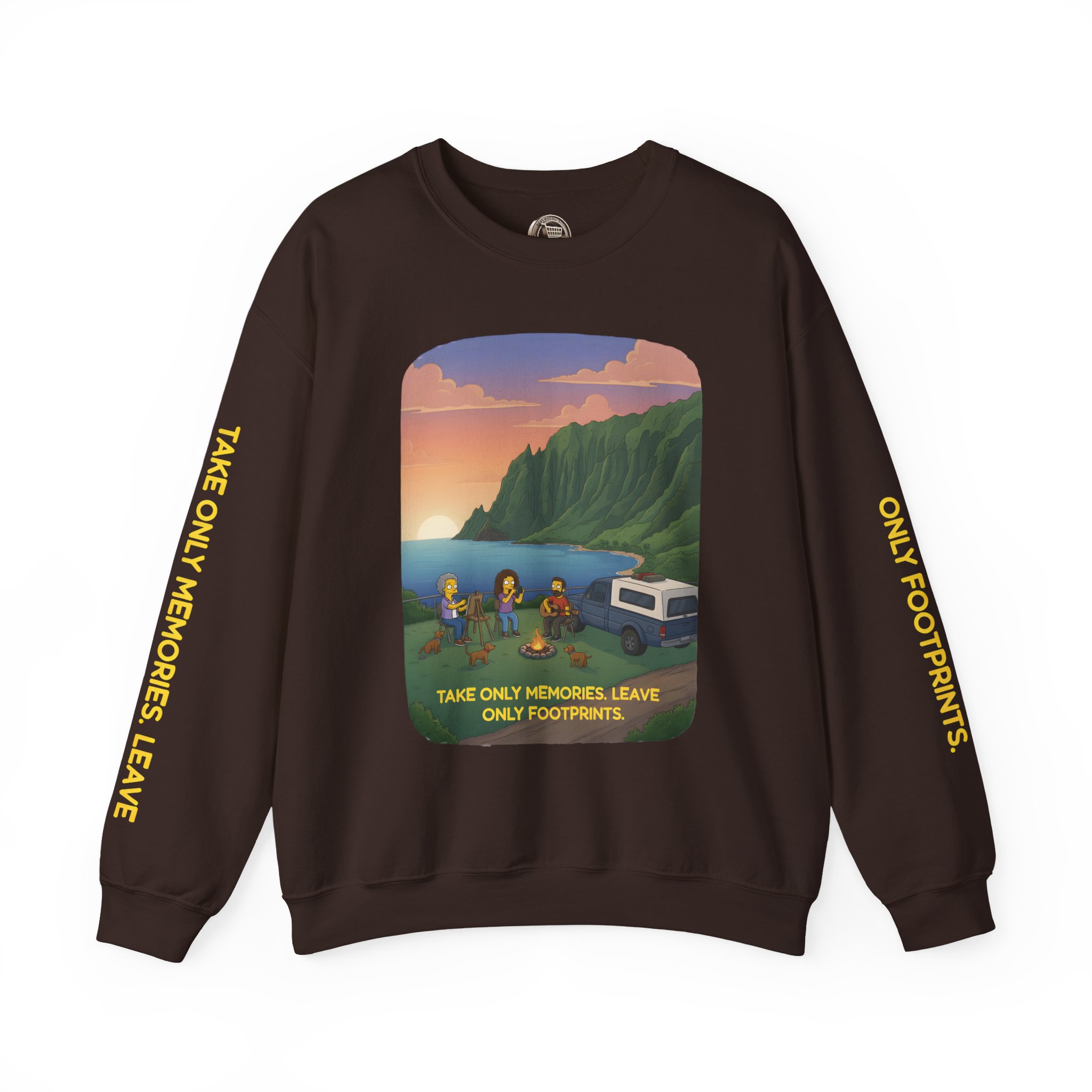 Unisex Heavy Blend™ Crewneck Sweatshirt — "Take Only Memories-Leave Only Footprints" Design Sitcom-Line