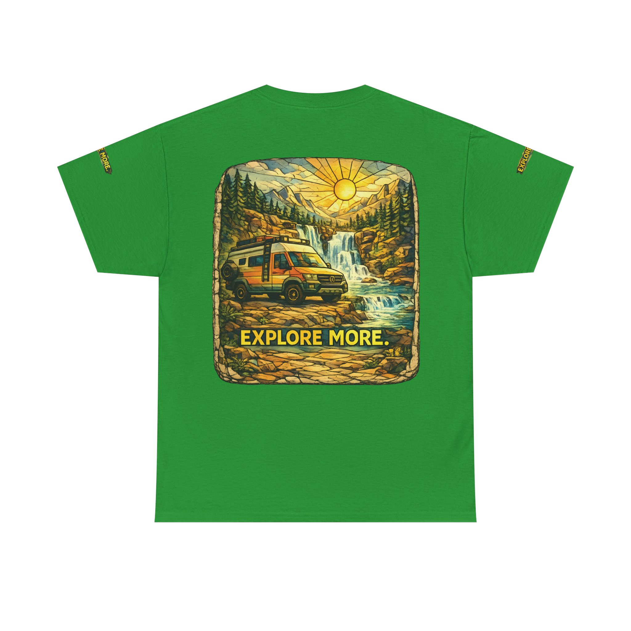 Unisex Heavy Cotton Tee — "Explore More" Design Cubic-Line