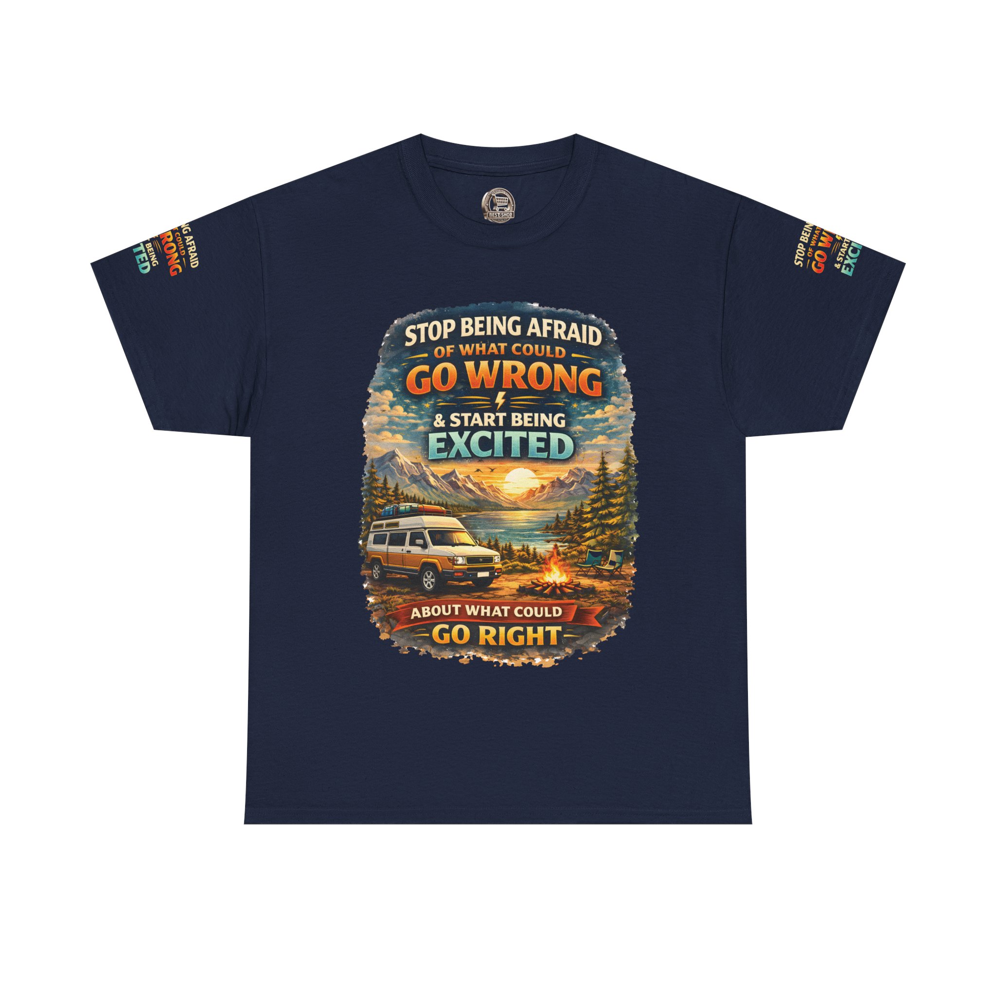 5831591855938575774_2048.jpeg Unisex Heavy Cotton Tee — "Stop Being Afraid Of What Could Go Wrong" Design Scenic-Line