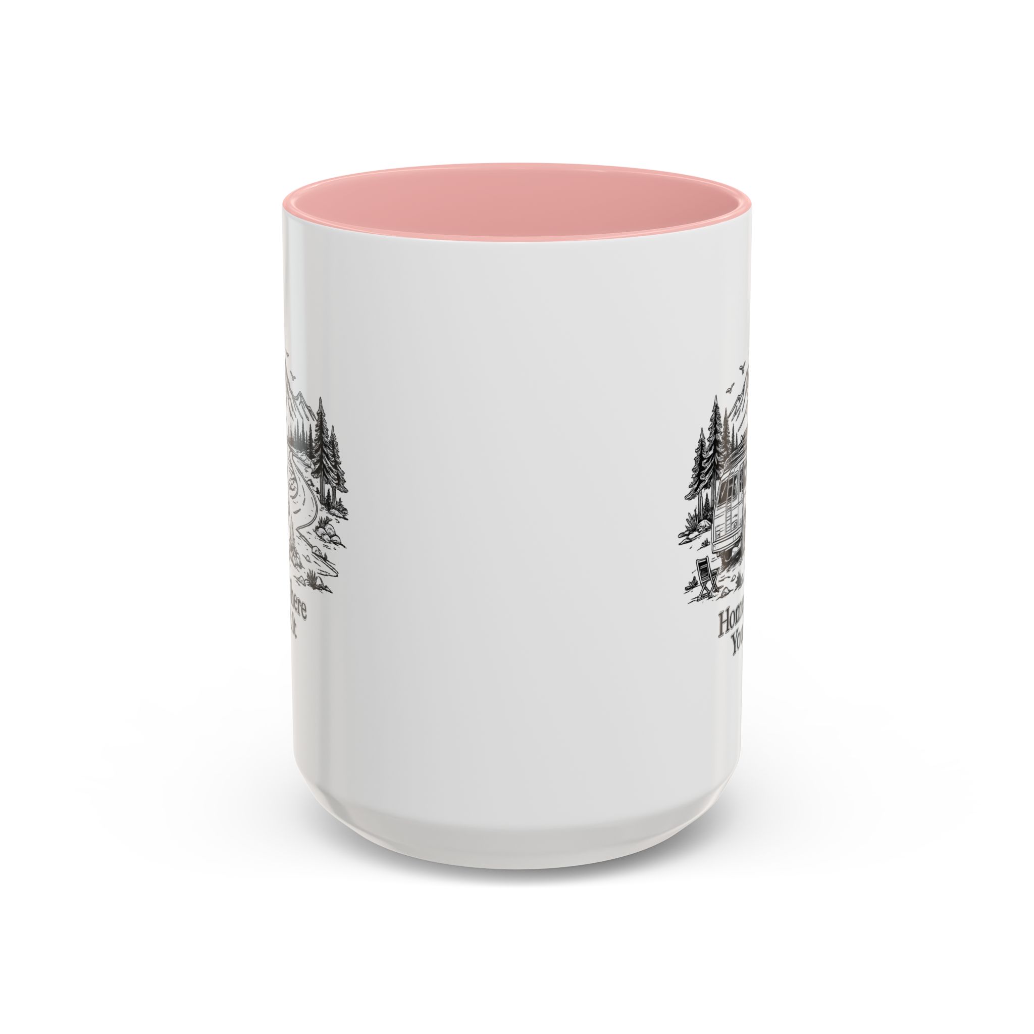 Accent Coffee Mug (11, 15oz) — "Home Is Where You Park It" Design Minimal-Line