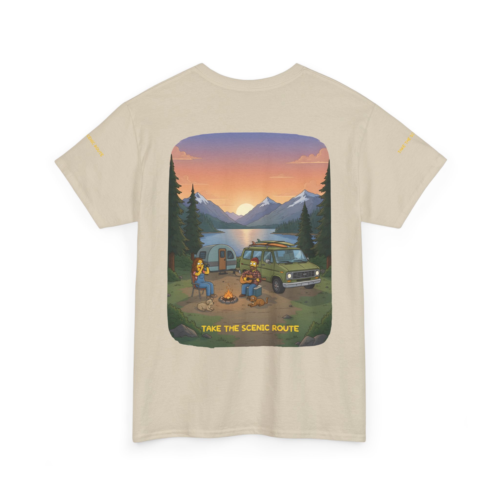 Unisex Heavy Cotton Tee — "Take The Scenic Route" Design Sitcom-Line
