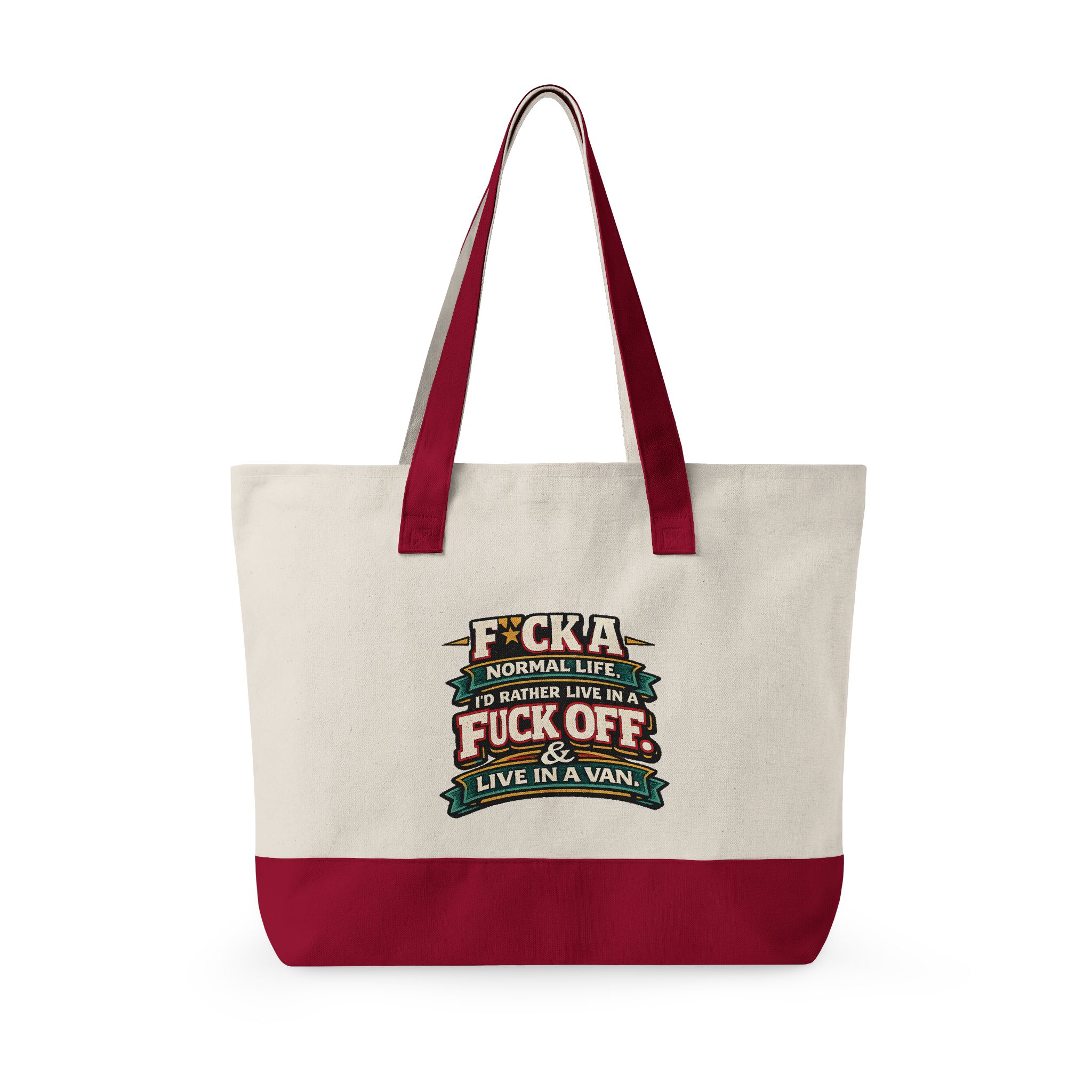 Zippered Canvas Tote — "F**k A Normal Life" (Design F**K-Line)