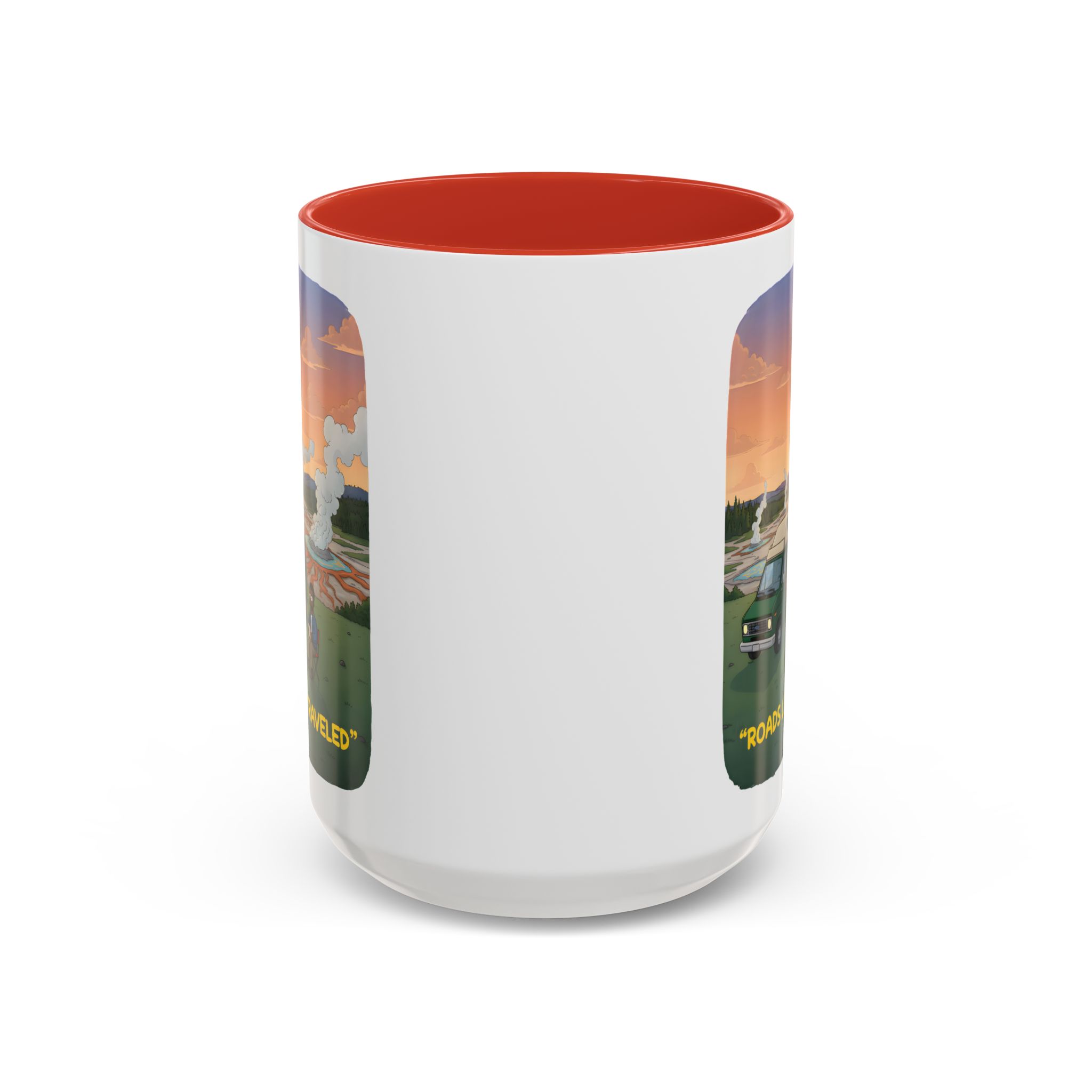 Accent Coffee Mug (11, 15oz) — "Roads Less Traveled" Design Sitcom-Line