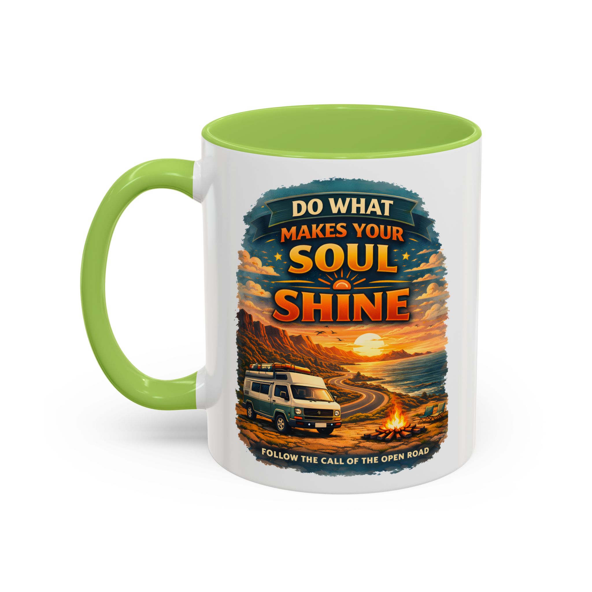 Accent Coffee Mug (11, 15oz) — "Do What Makes Your Soul Shine" Design Scenic-Line