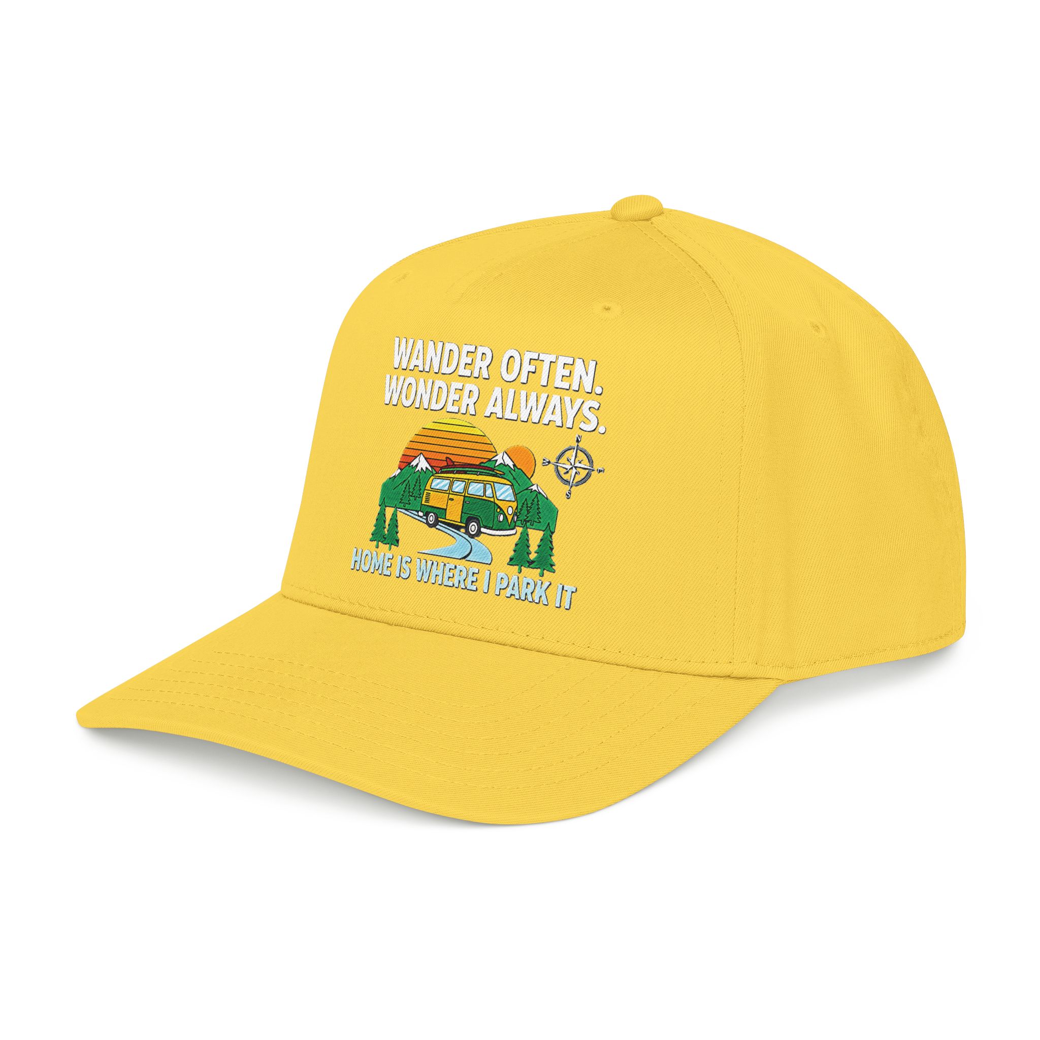 Baseball Cap — "Fueled by Exploration" Adventure Is My Compass Camper Hat
