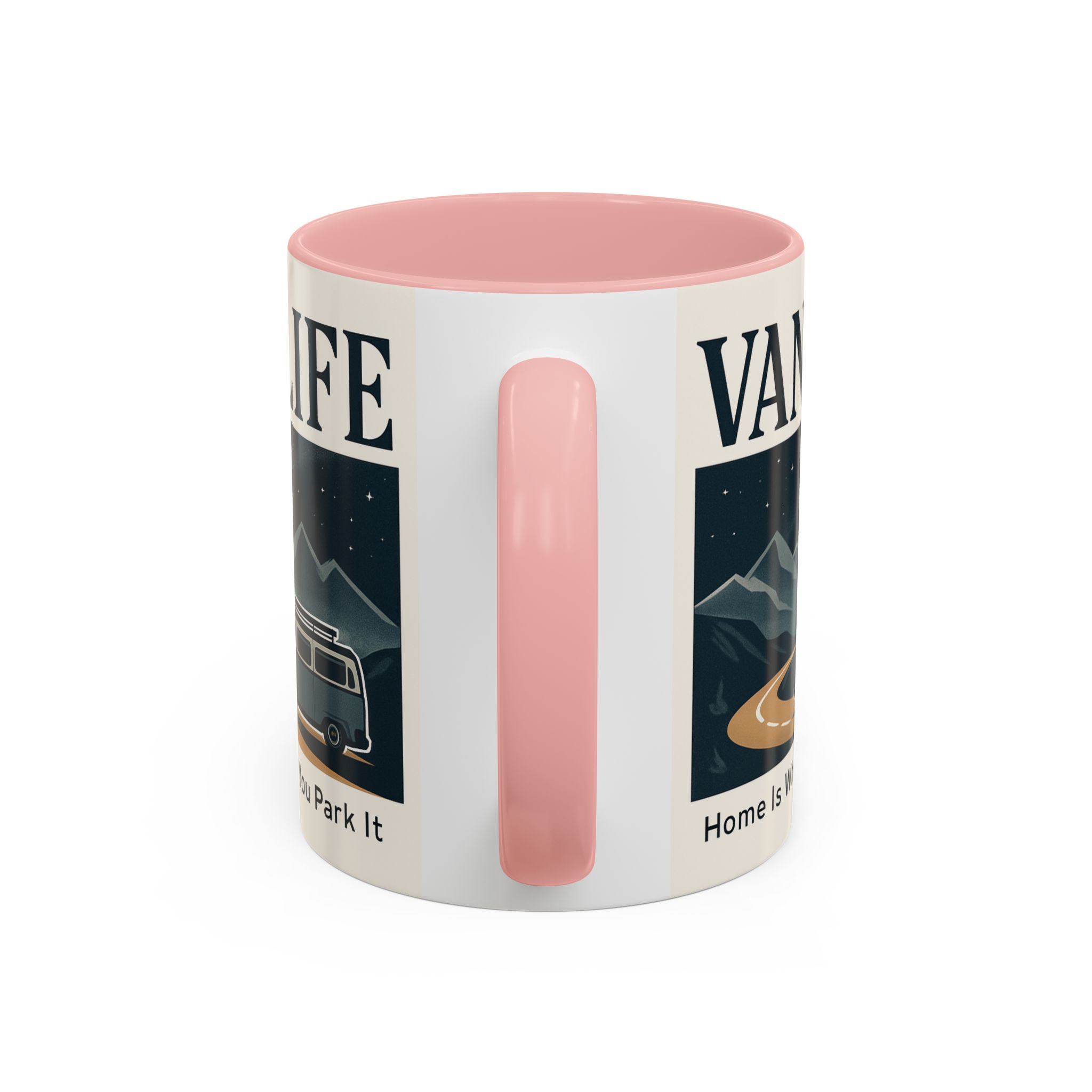 Coffee Mug — "Vanlife - Home Is Where You Park It" Accent Campervan Travel Mug