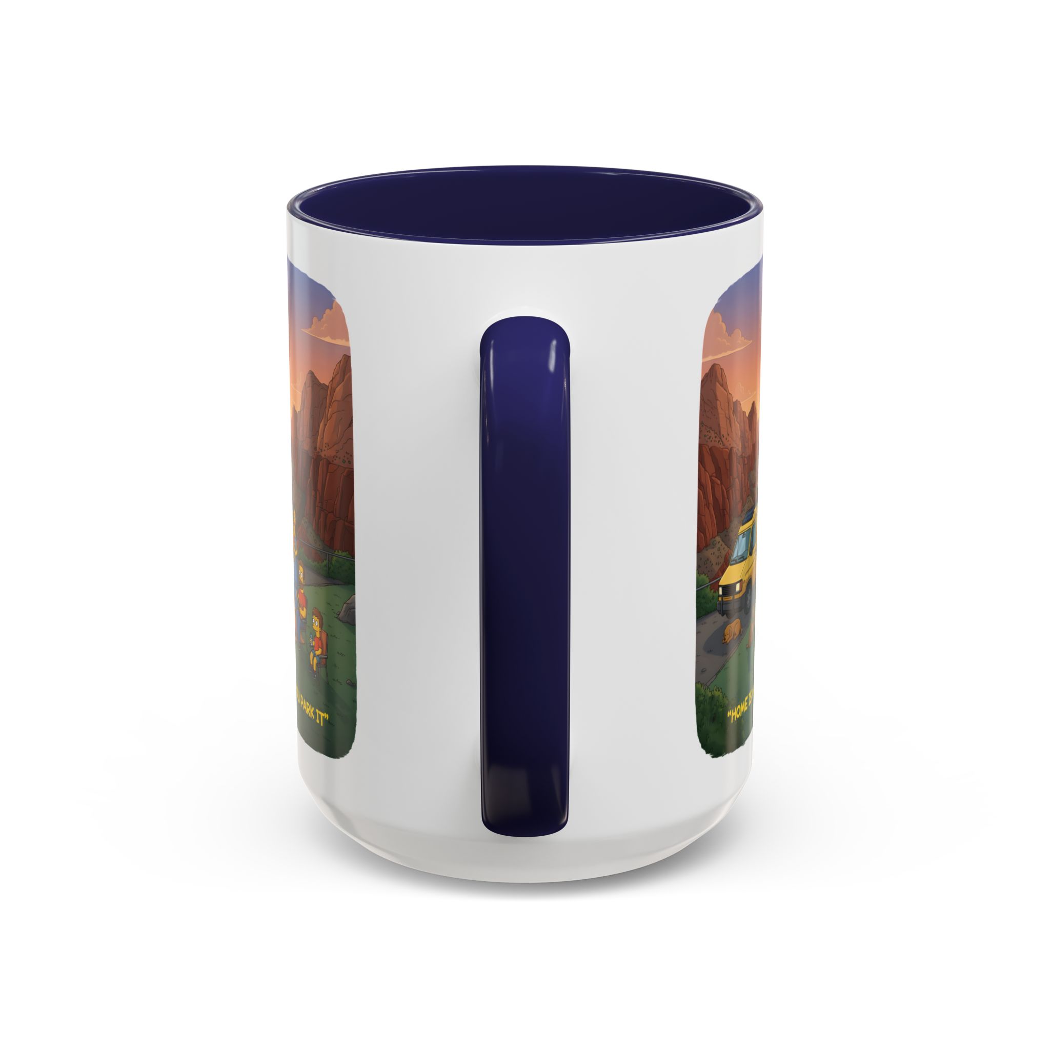 Accent Coffee Mug (11, 15oz) — "Home Is Where You Park It" Design Sitcom-Line