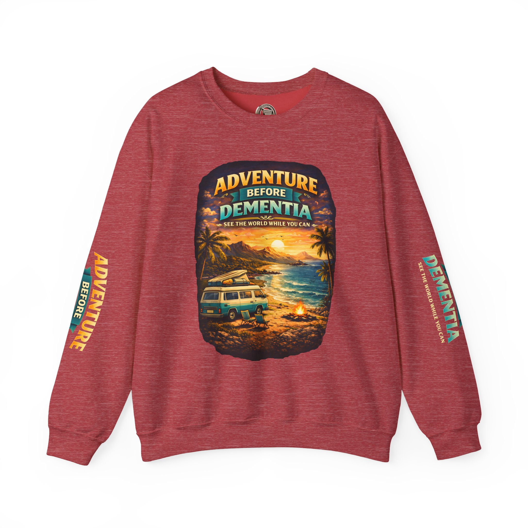 Unisex Heavy Blend™ Crewneck Sweatshirt — "Adventure Before Dementia" Design Scenic-Line
