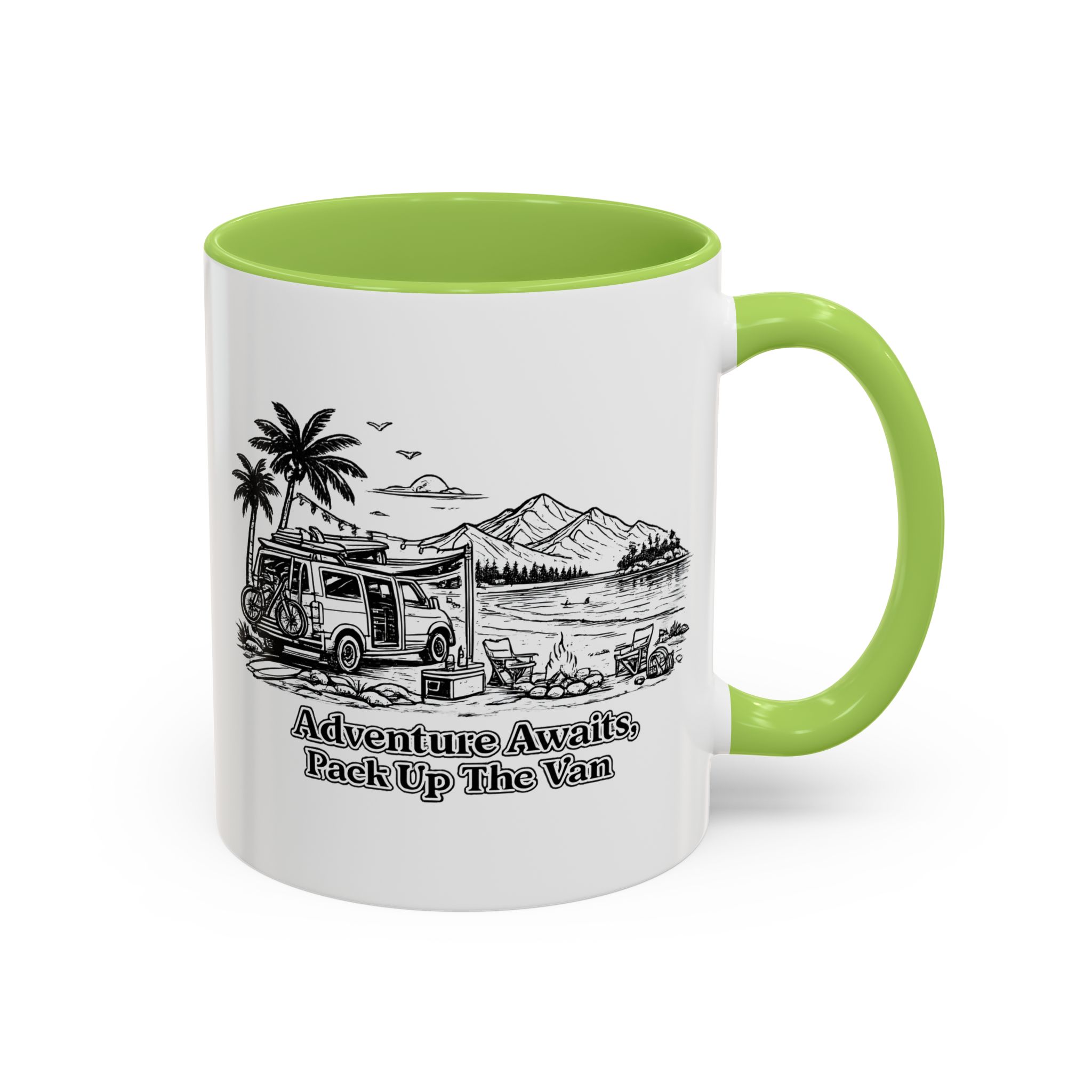 5896510134288480396_2048.jpeg Accent Coffee Mug (11, 15oz) — "Adventure Awaits,Pack Up The Van" Design Minimal-Line