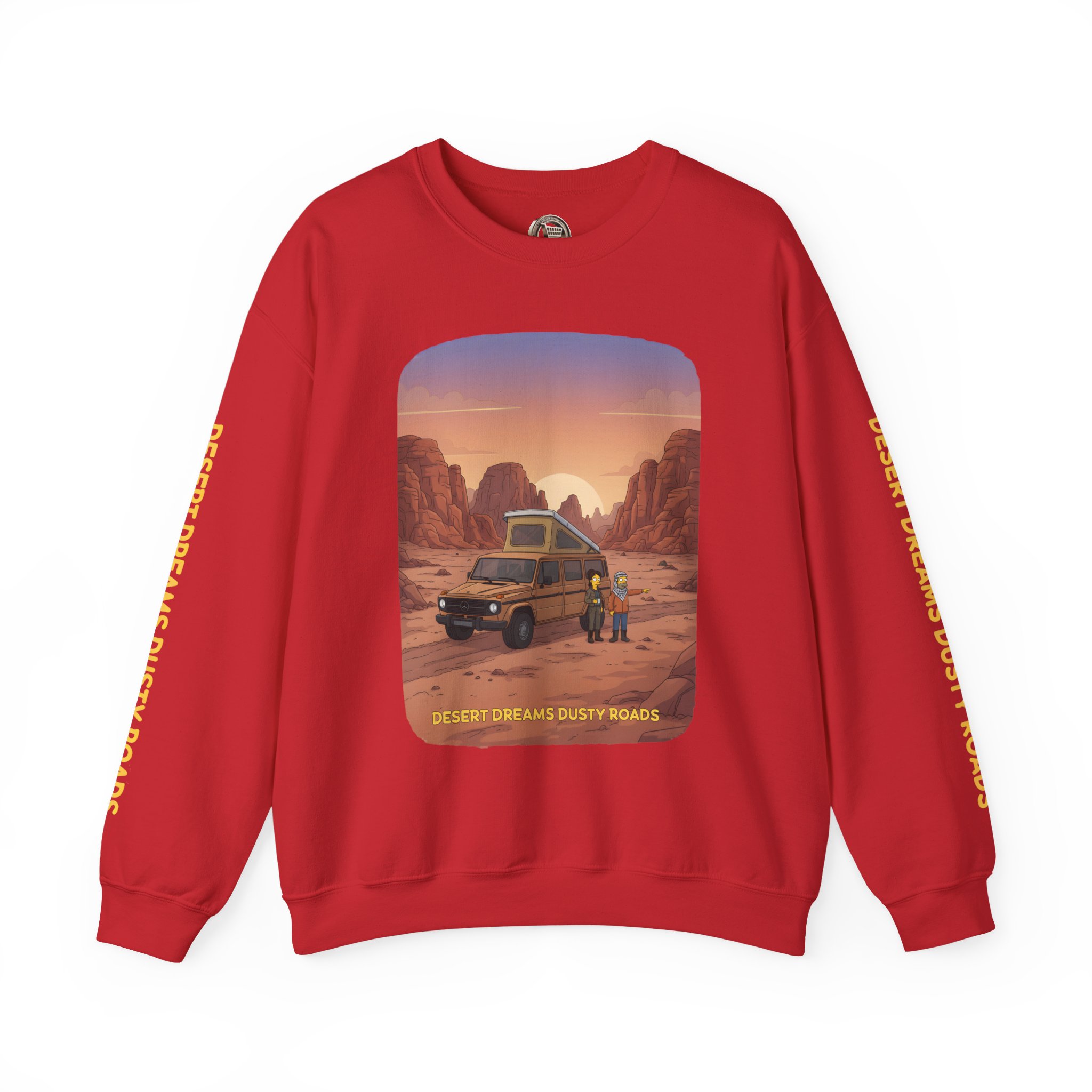 Unisex Heavy Blend™ Crewneck Sweatshirt — "Desert Dreams Dusty Roads" Design Sitcom-Line