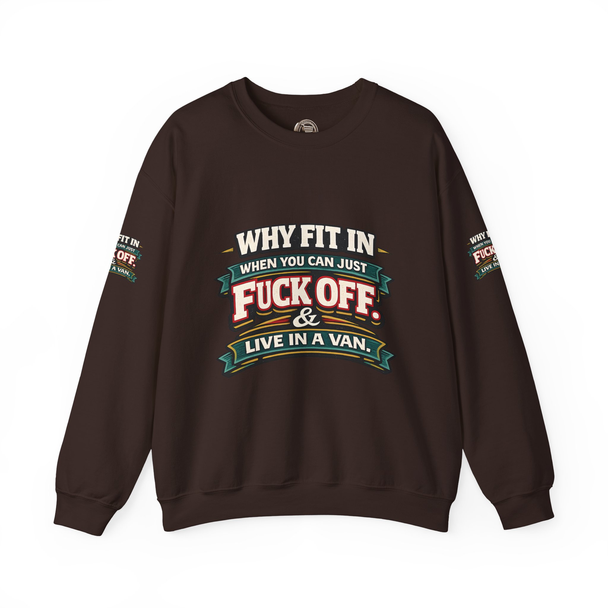 Unisex Heavy Blend™ Crewneck Sweatshirt — "Why Fit In" Design F**K-Line