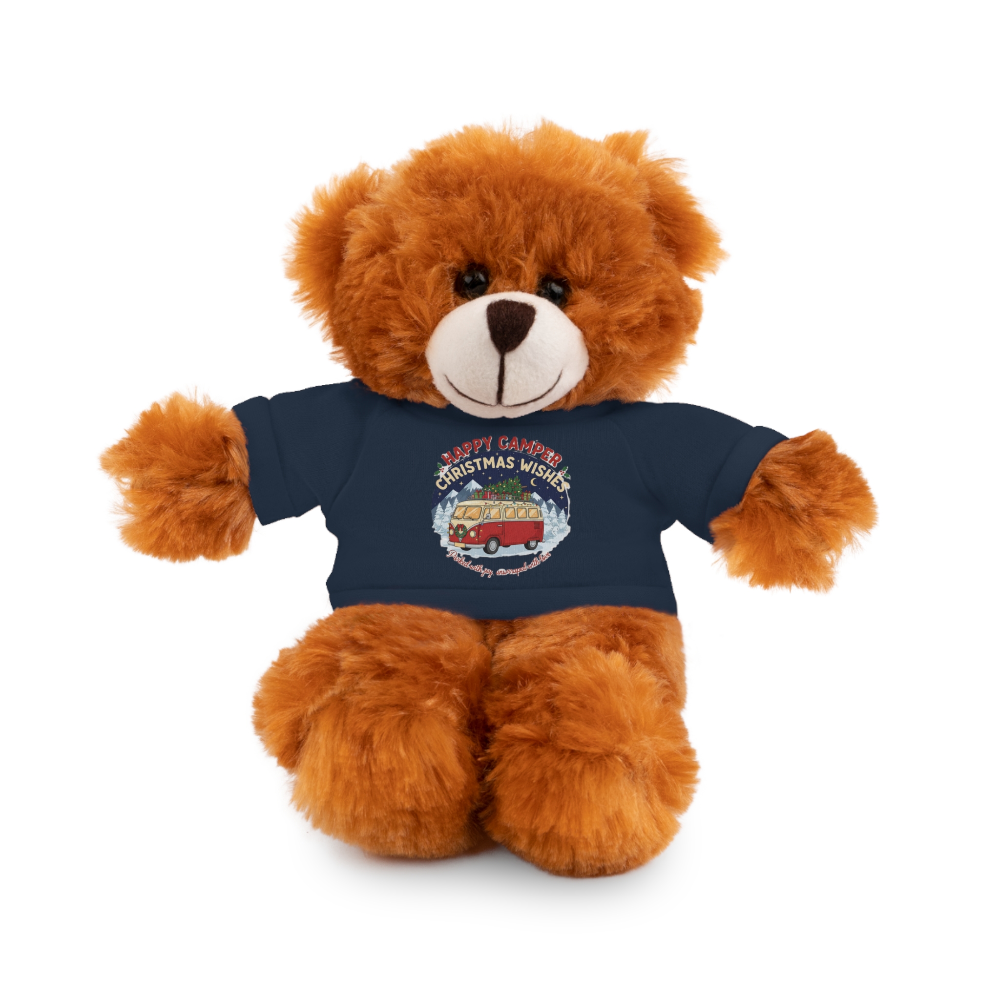 Happy Christmas Teddy Bear with 'Happy Camper Christmas Wishes' Tee