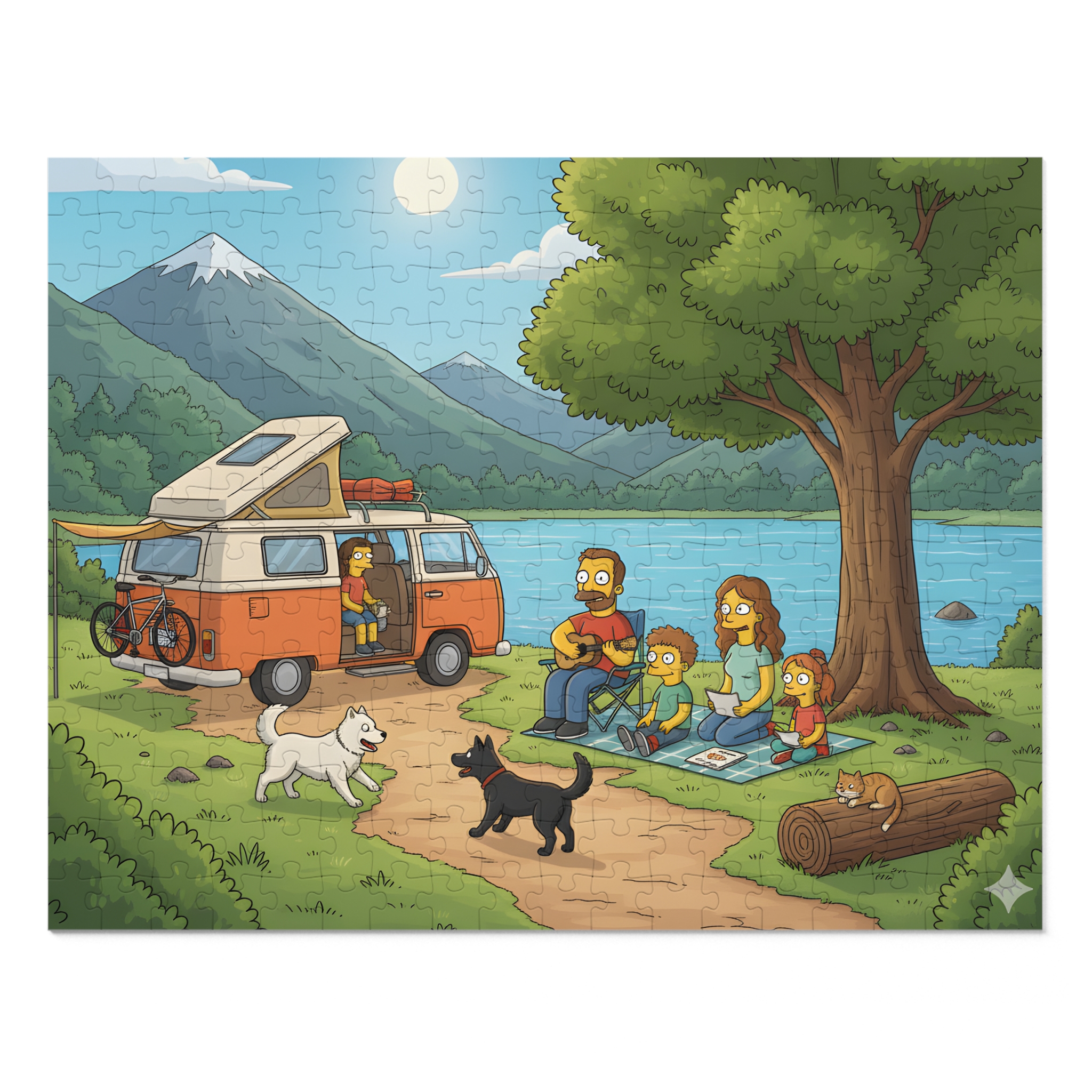 Jigsaw Puzzle with Tin — Scenic Campervan Lake