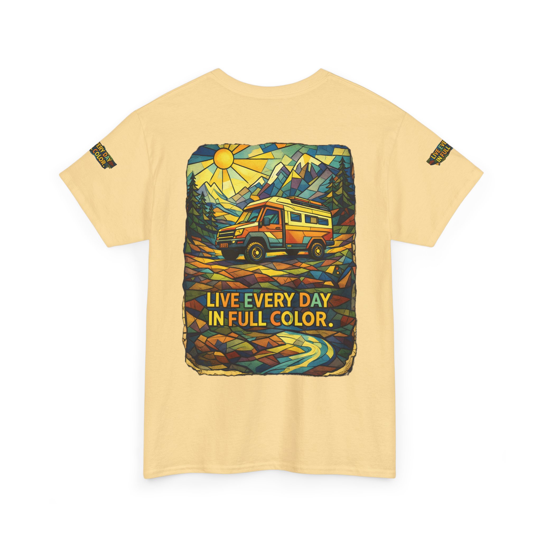 5908667129979615586_2048.jpeg Unisex Heavy Cotton Tee — "Live Life Every Day In Full Color" Design Cubic-Line