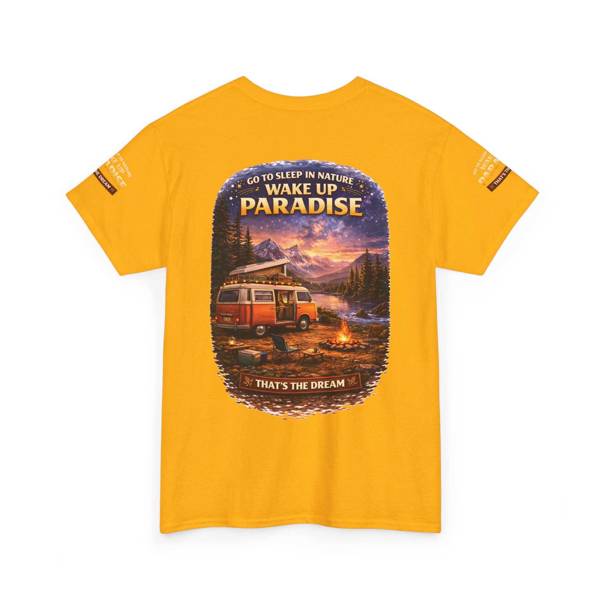 Unisex Heavy Cotton Tee — "Go Sleep In Nature" Design Scenic-Line