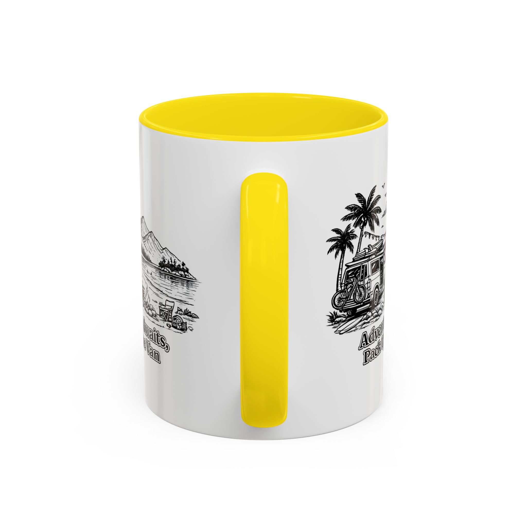 5910754582975663042_2048.jpeg Accent Coffee Mug (11, 15oz) — "Adventure Awaits,Pack Up The Van" Design Minimal-Line