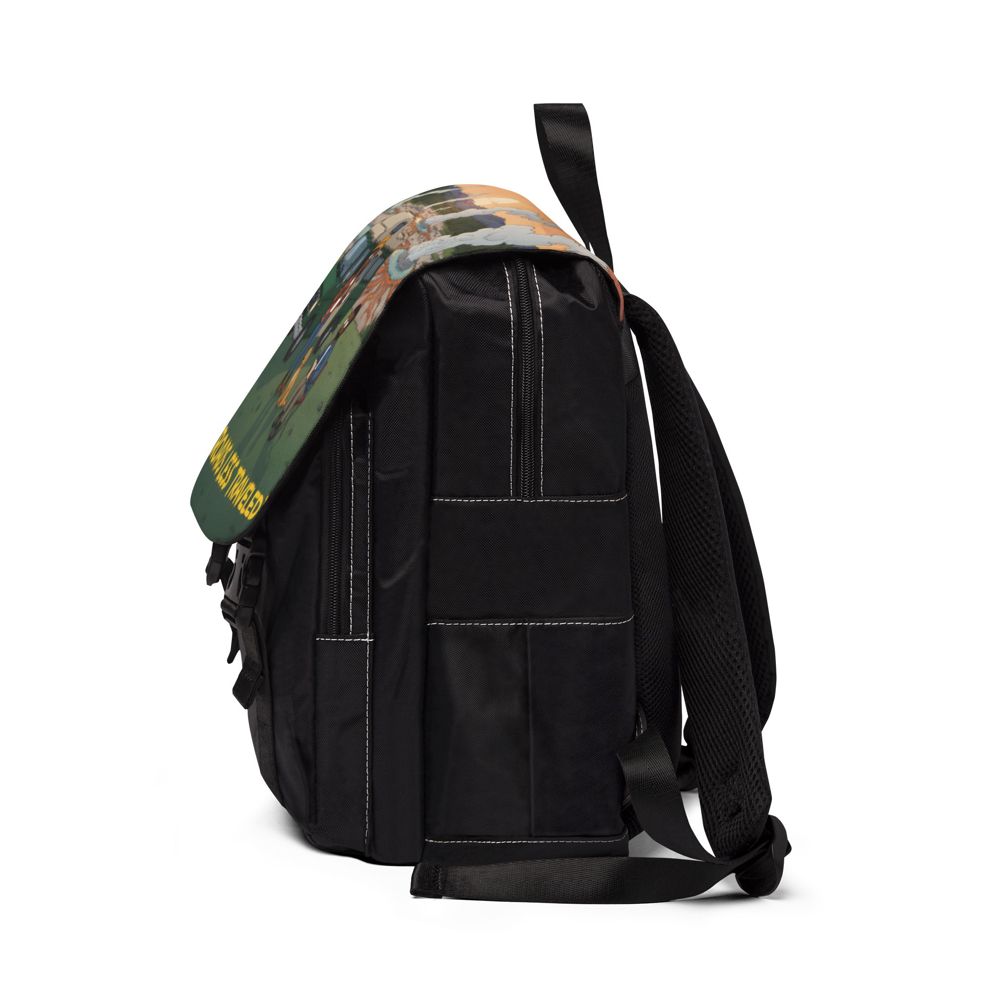 Unisex Casual Shoulder Backpack — "Roads Less Traveled" Design Sitcom-Line