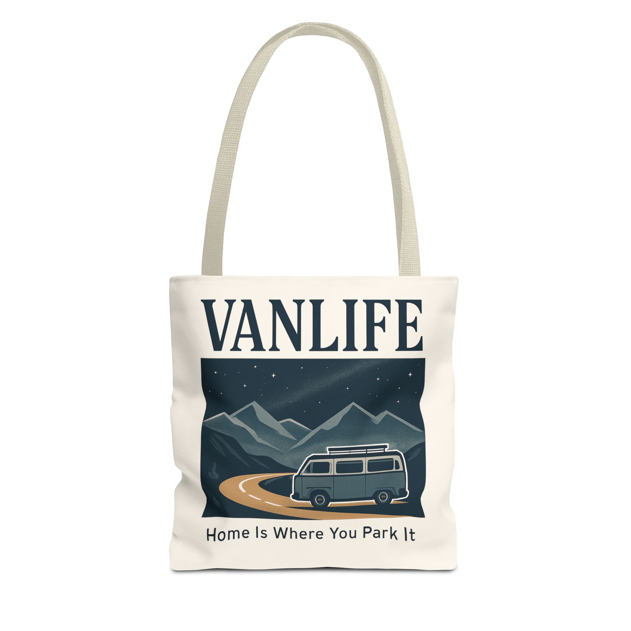 Vanlife Tote Bag — "Vanlife - Home Is Where You Park It" Campervan Beach/Adventure Tote