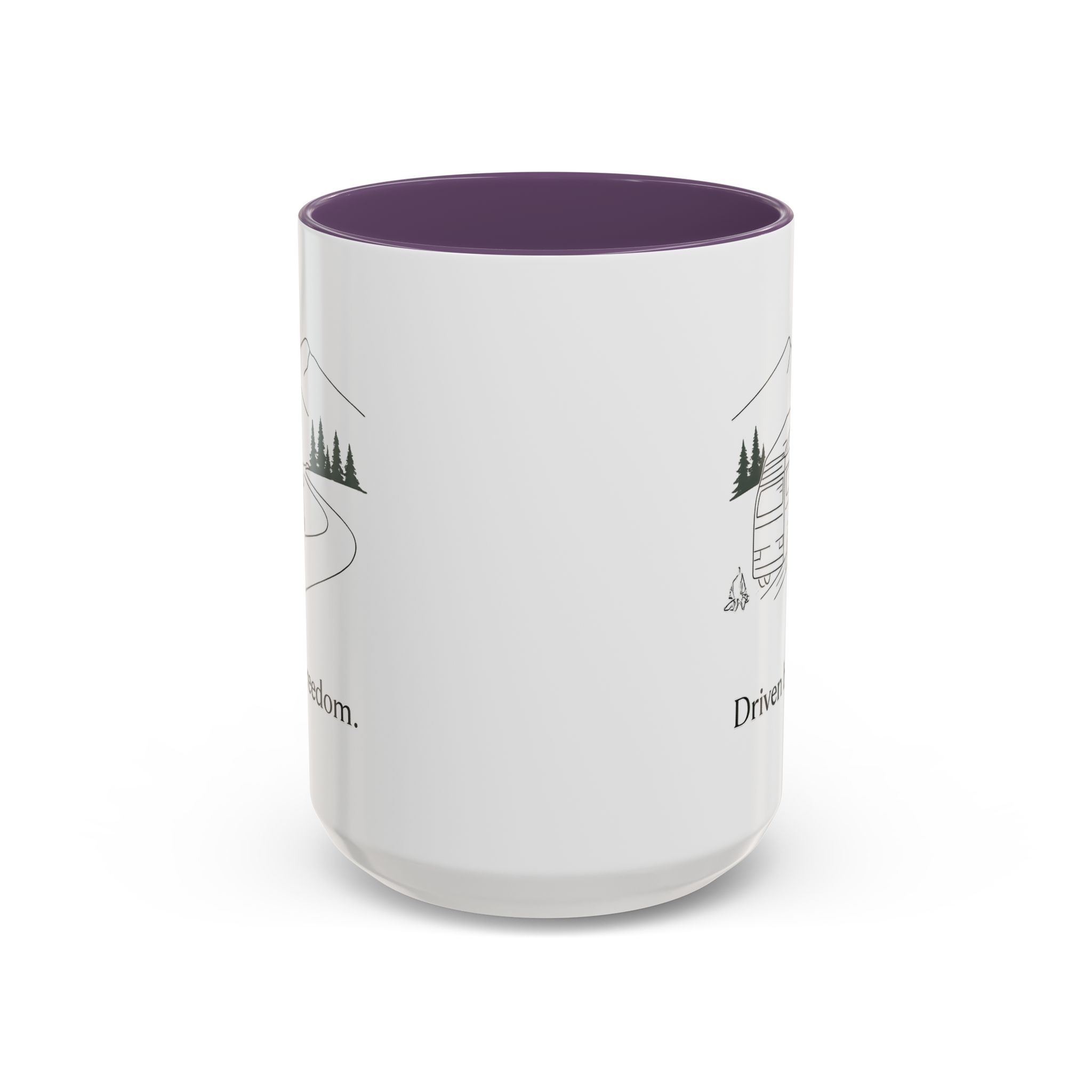 Accent Coffee Mug (11, 15oz) — "Driven By Freedom" Design Minimal-Line