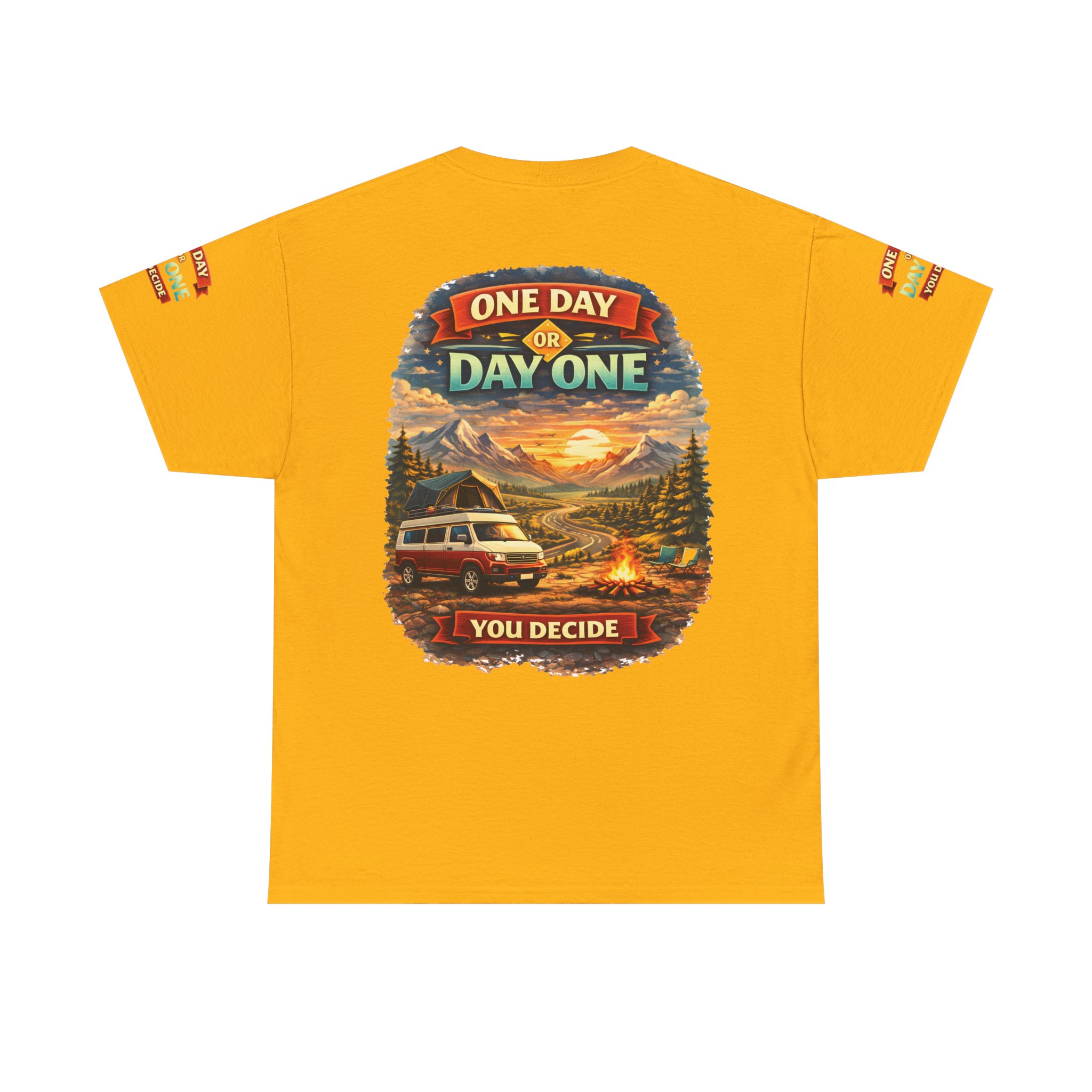 59232864632774355_2048.jpeg Unisex Heavy Cotton Tee — "One Day Or Day One" Design Scenic-Line