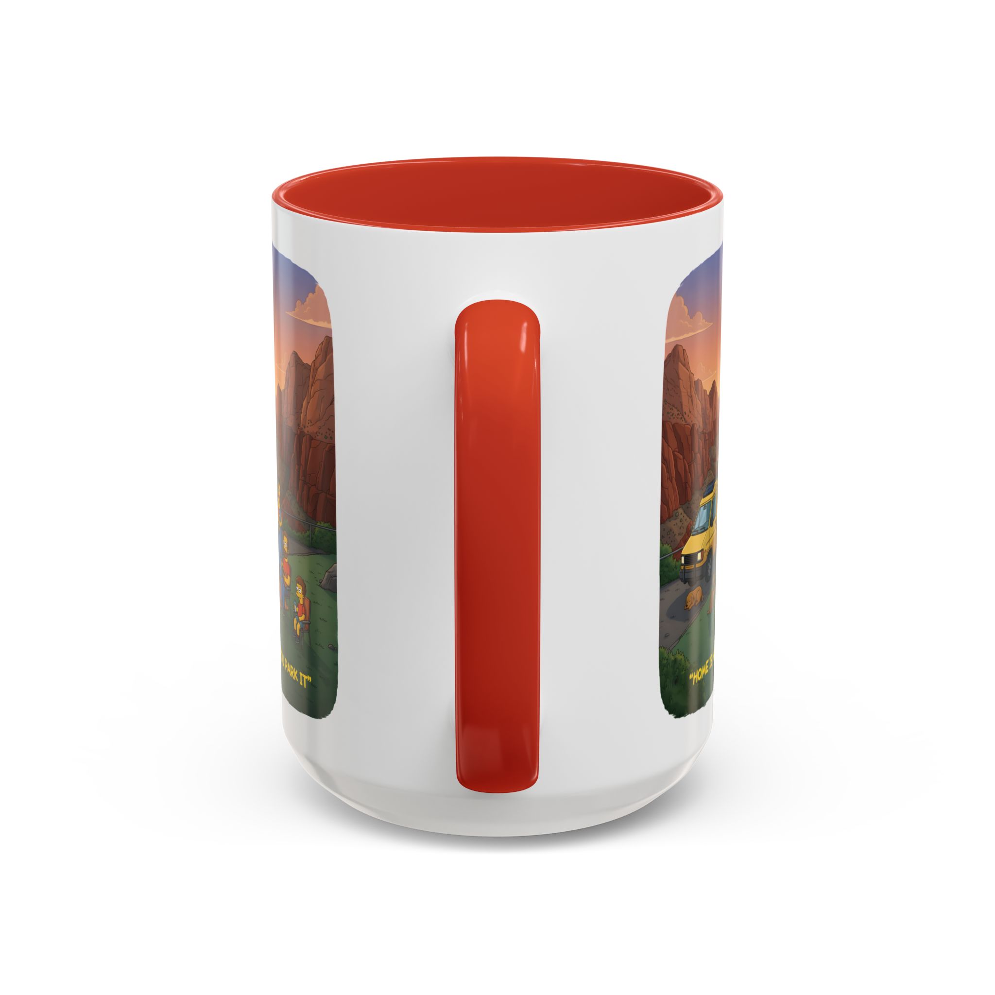 Accent Coffee Mug (11, 15oz) — "Home Is Where You Park It" Design Sitcom-Line