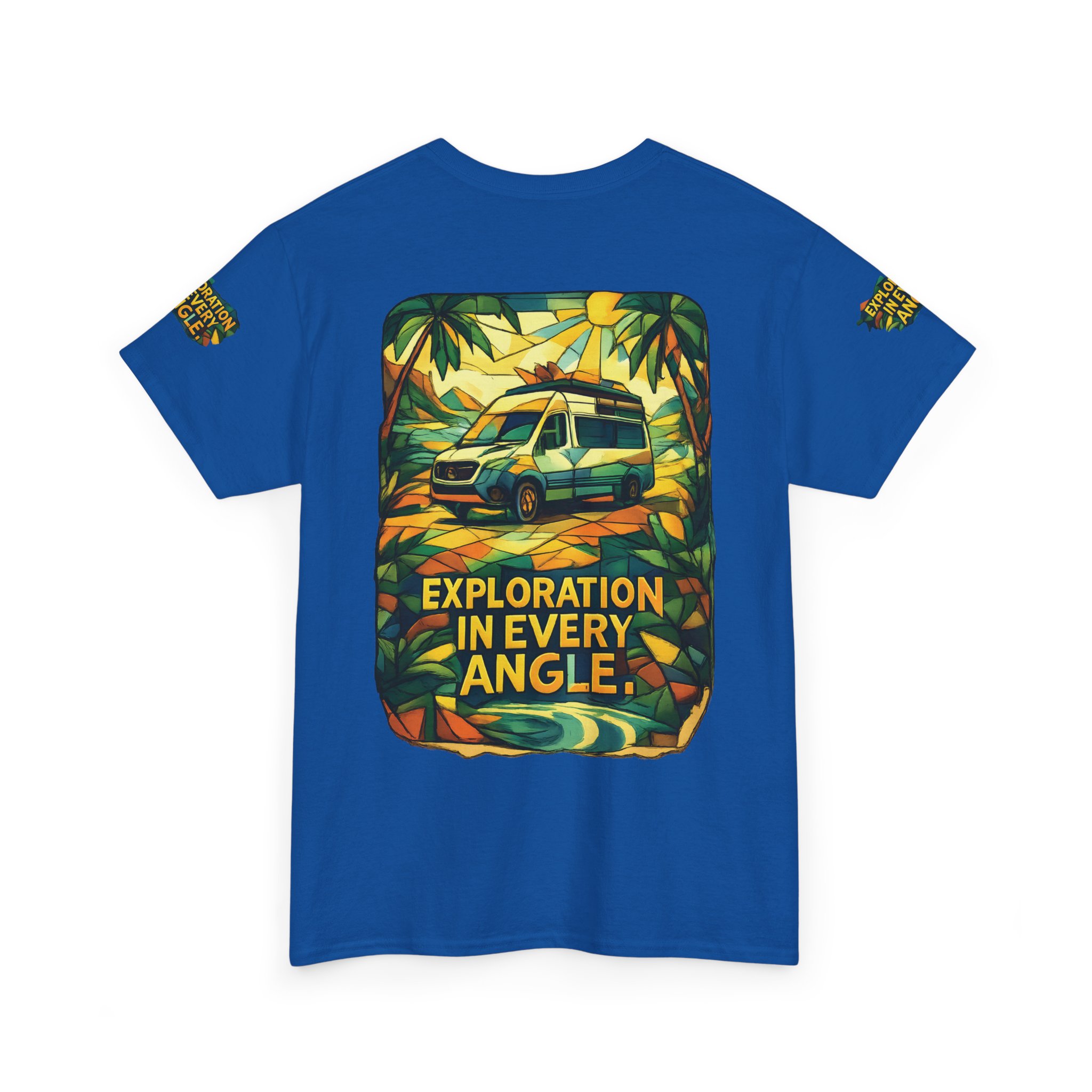 Unisex Heavy Cotton Tee — "Exploration In Every Angle" Design Cubic-Line