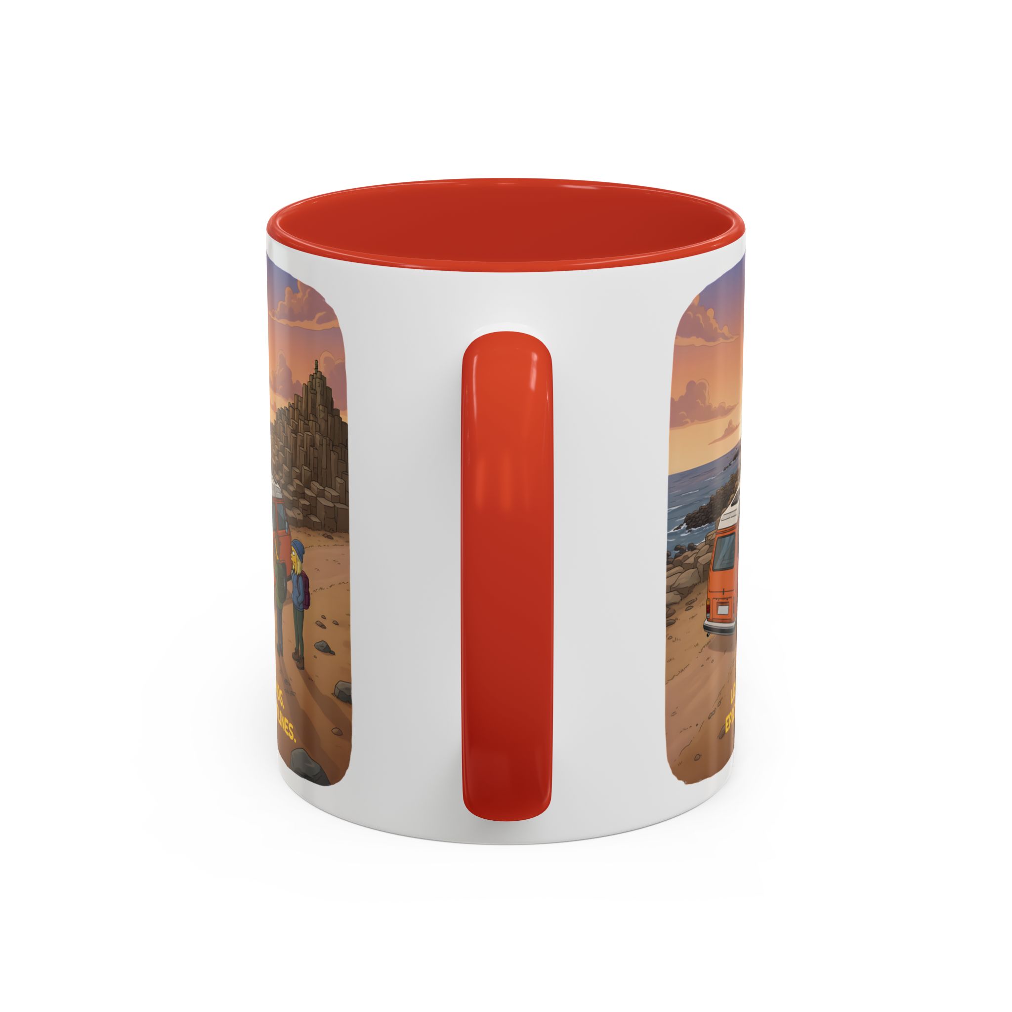 Accent Coffee Mug (11, 15oz) — "Lost Roads Epic Coastlines" Design Sitcom-Line