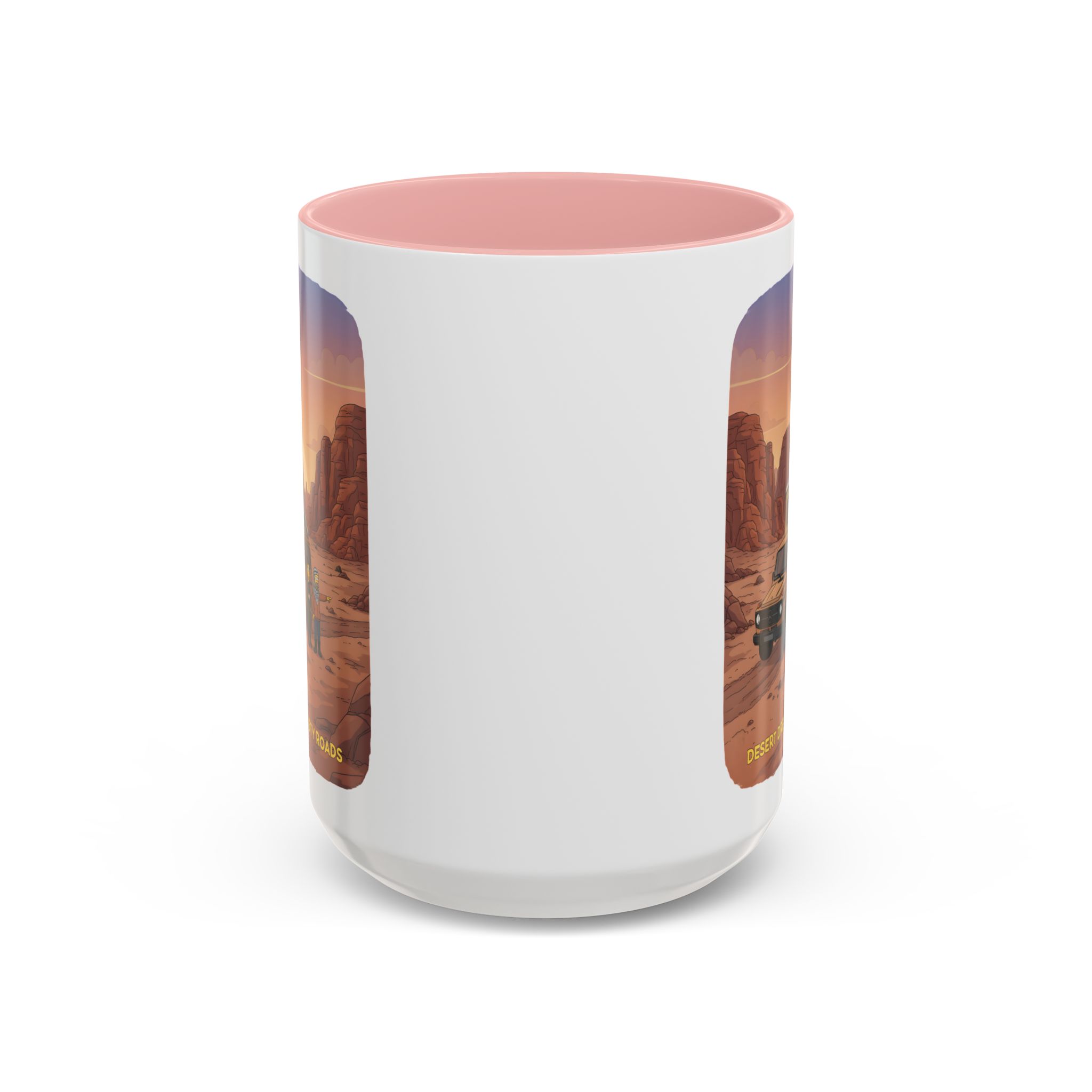 Accent Coffee Mug (11, 15oz) — "Desert Dreams Dusty Roads" Design Sitcom-Line