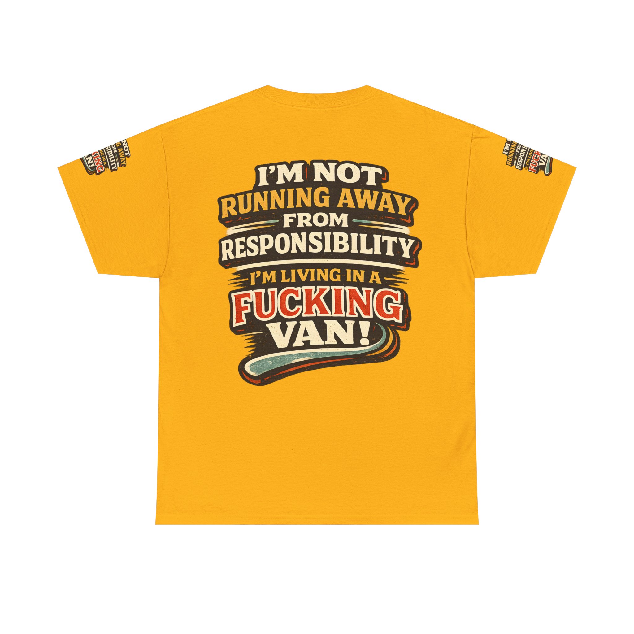 Unisex Heavy Cotton Tee — "I`m Not running Away" Design F**K-Line