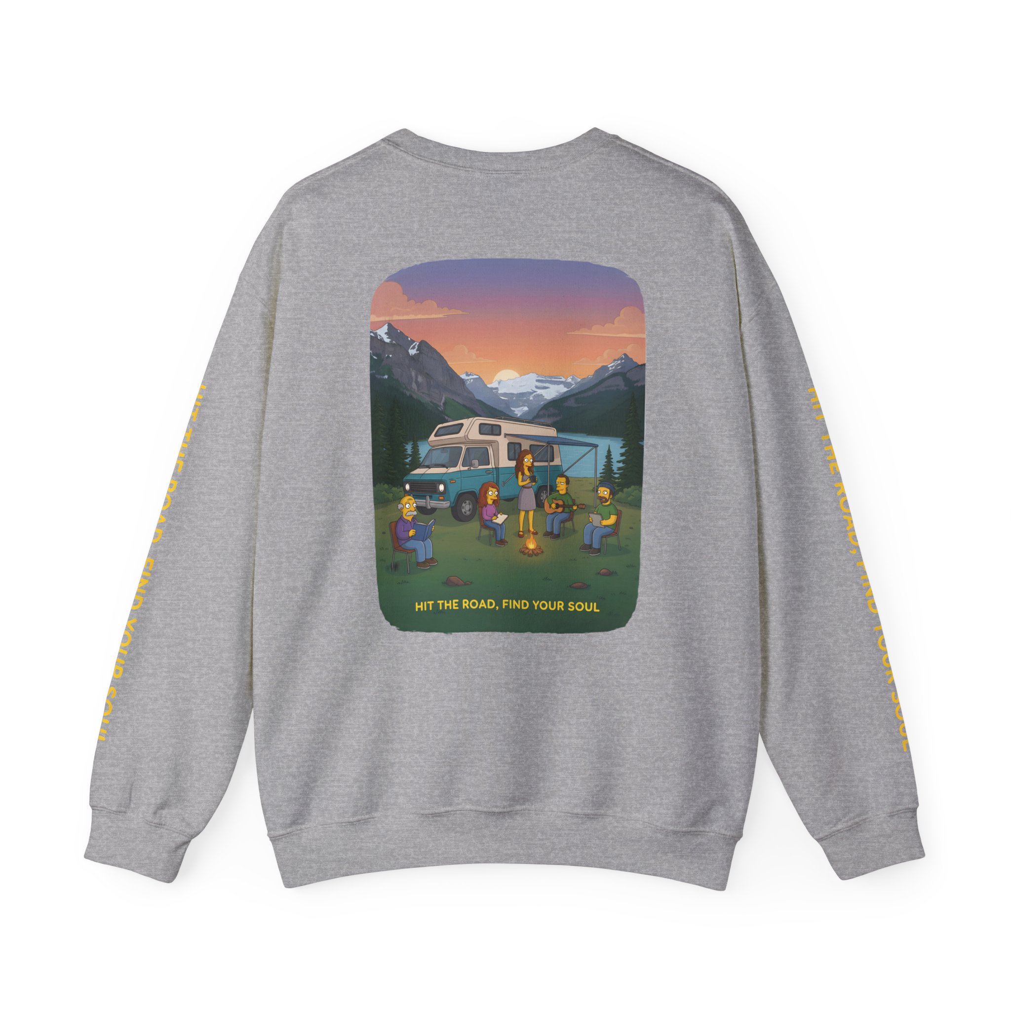 Unisex Heavy Blend™ Crewneck Sweatshirt — "Hit The Road-Find Your Soul" Design Sitcom-Line