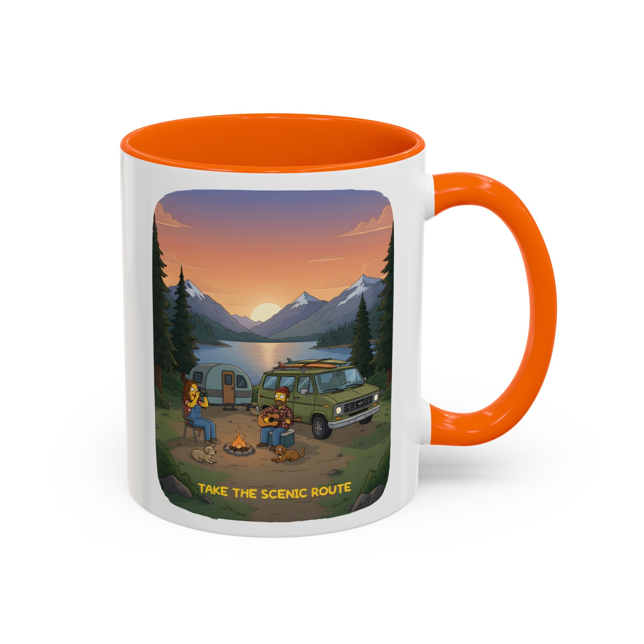 5966557293494004576_2048.jpeg Accent Coffee Mug (11, 15oz) — "Take The Scenic Route" Design Sitcom-Line
