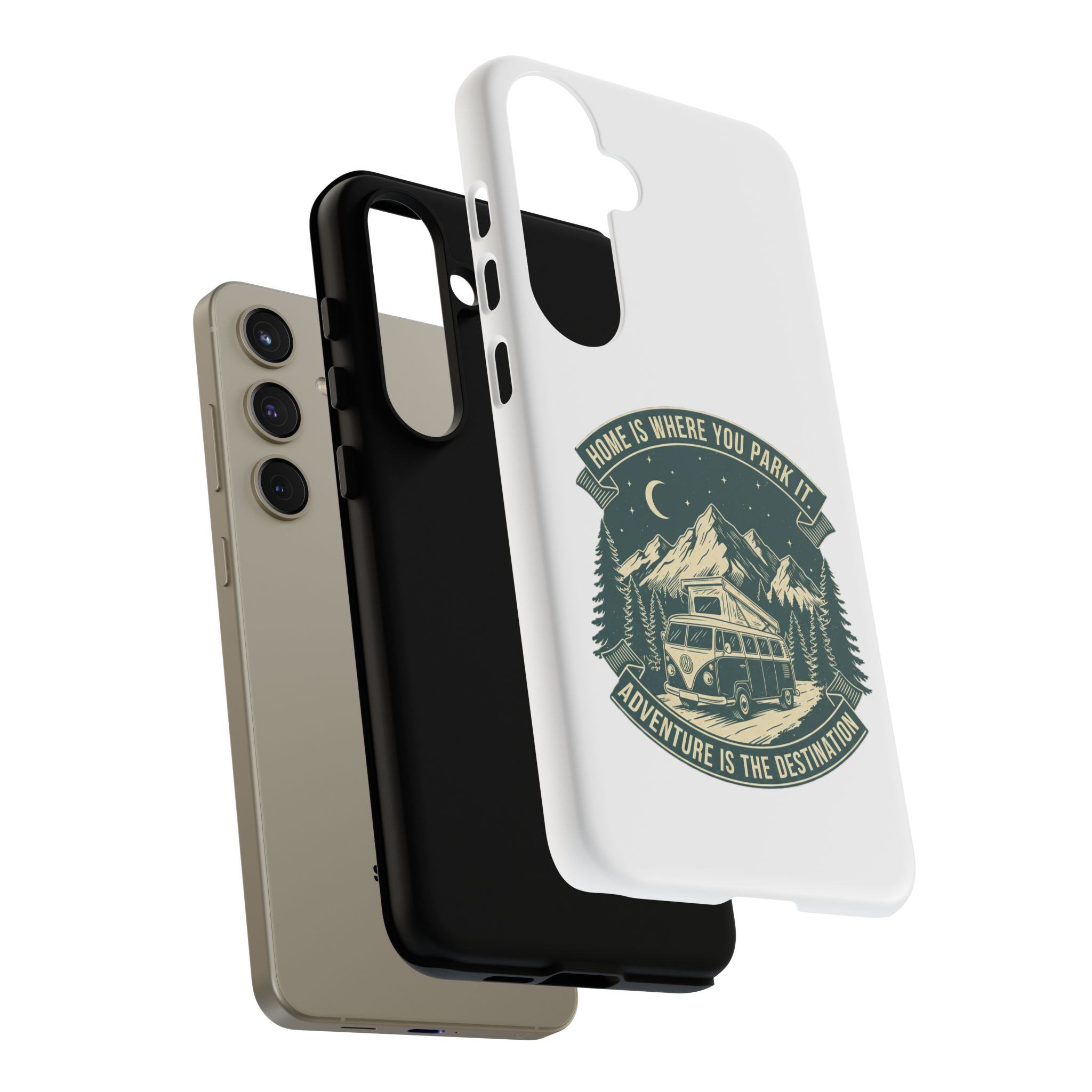 Phone Case — "Home Is Where You Park It-Adventure is the destination" Camper Van Design
