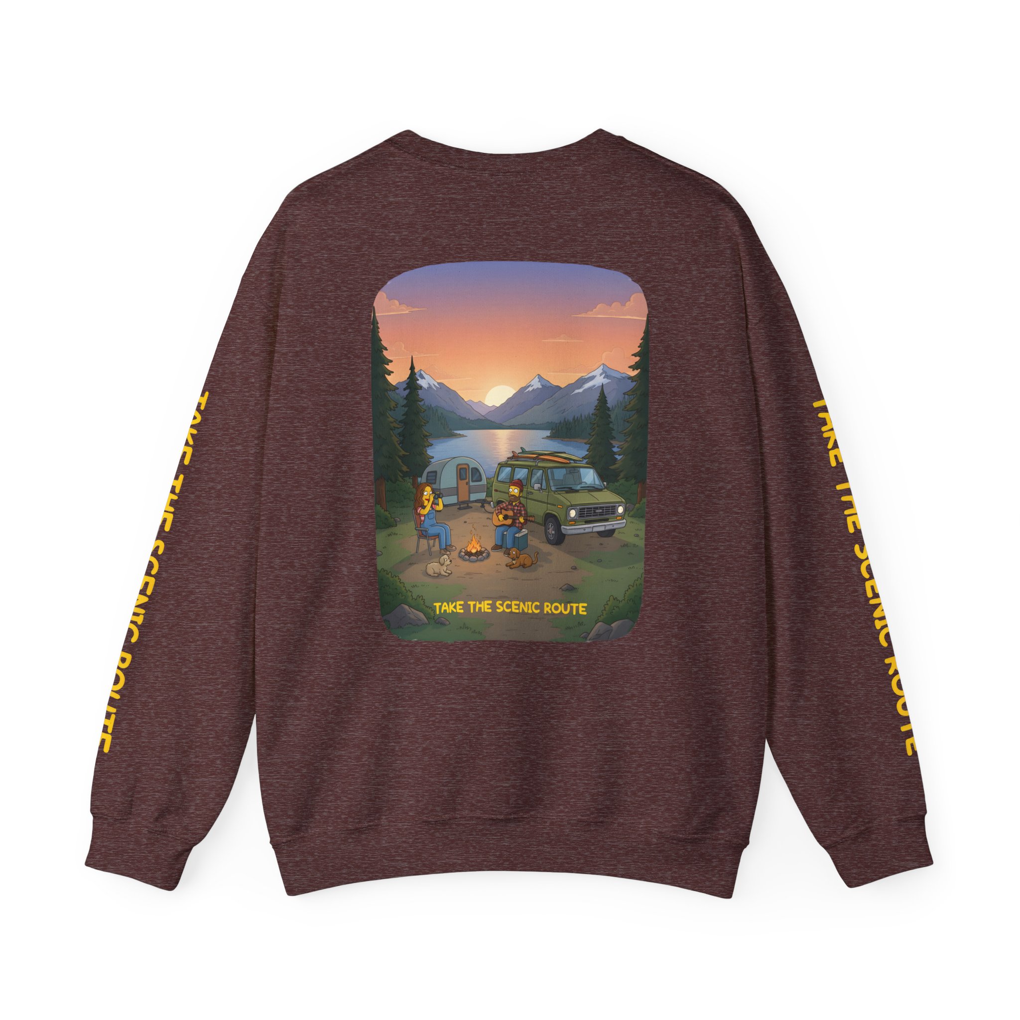 Unisex Heavy Blend™ Crewneck Sweatshirt — "Take The Scenic Route" Design Sitcom-Line