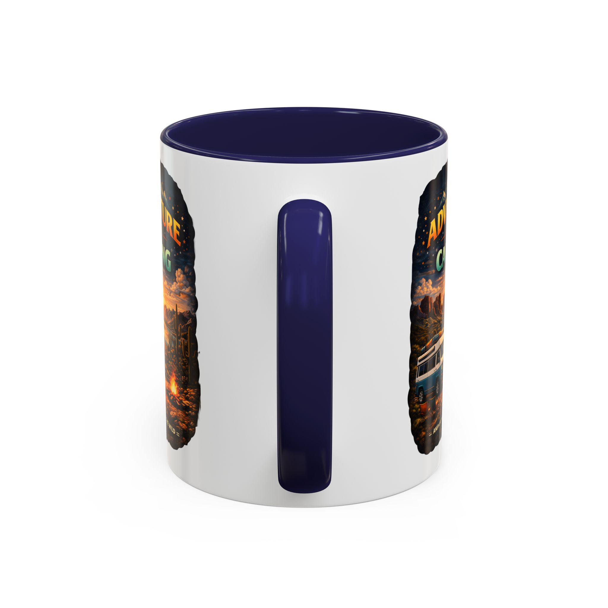 Accent Coffee Mug (11, 15oz) — "Adventure Is Calling" Design Scenic-Line
