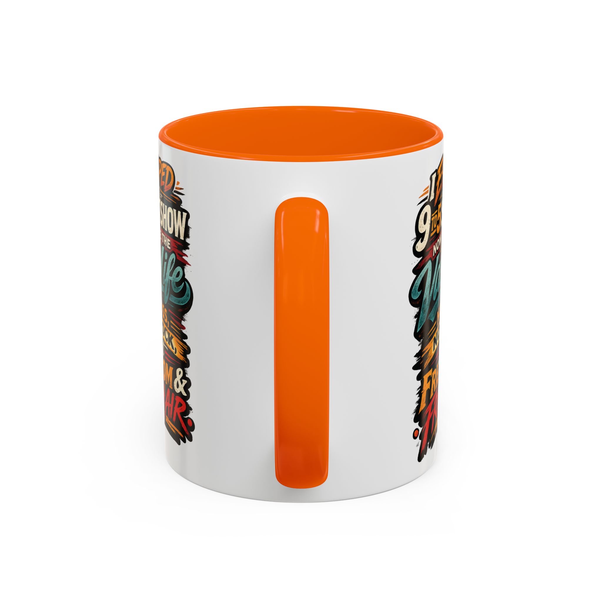 5997355514871033387_2048.jpeg Accent Coffee Mug (11, 15oz) — "I Escaped The 9 To 5" Design F**K-Line